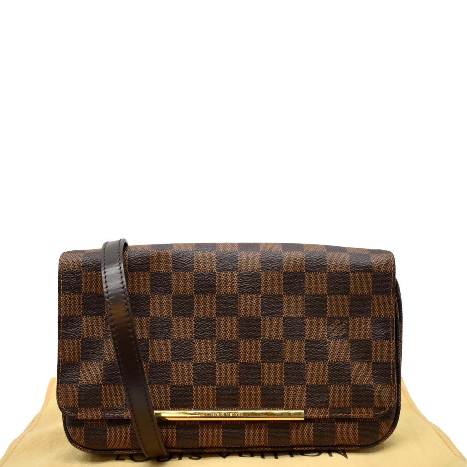 LOUIS VUITTON Hoxton PM Damier Ebene Crossbody Bag Brown - Image 3