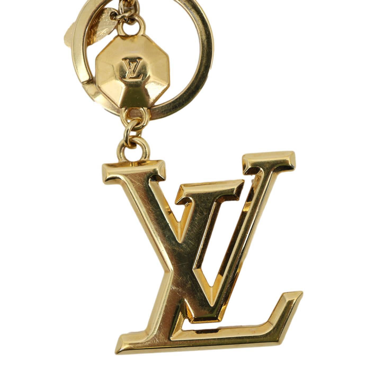 LOUIS VUITTON LV Initiales Key Holder Bag Charm Gold - Image 4