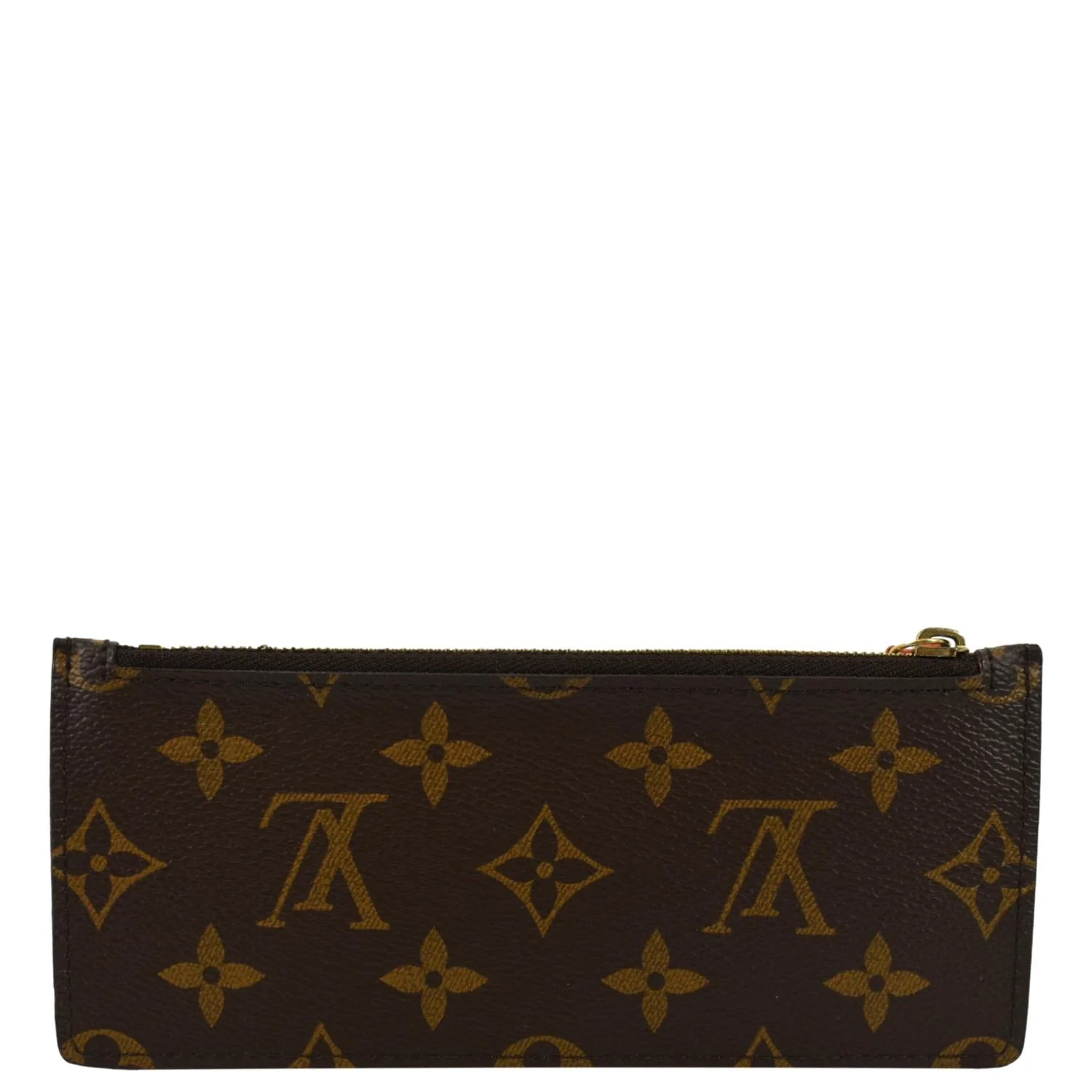 LOUIS VUITTON Felicie Zippered Monogram Canvas Insert Pouch Brown - Image 3