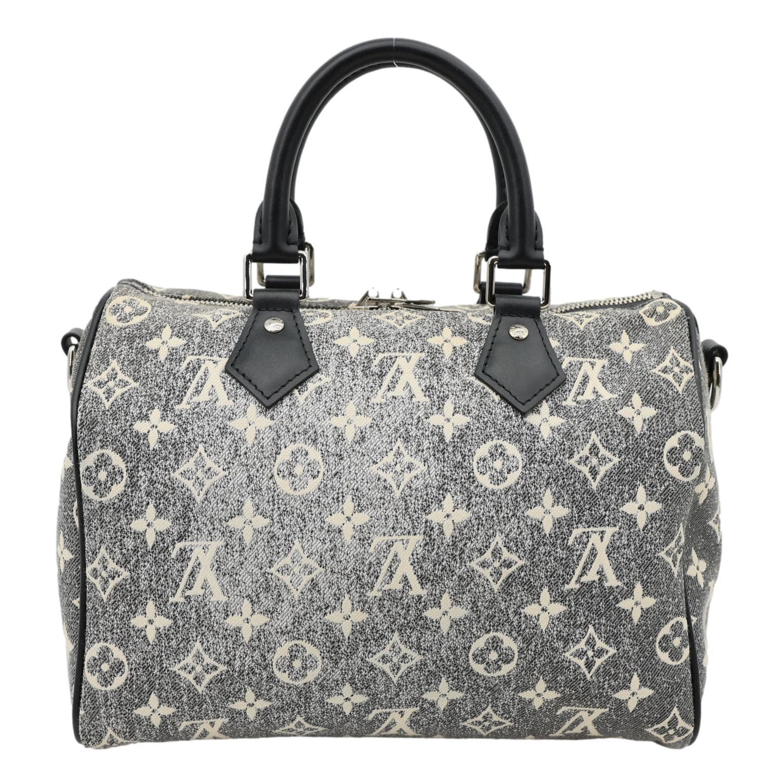 LOUIS VUITTON Speedy 25 Bandouliere Monogram Jacquard Denim Shoulder Bag Grey - Image 5