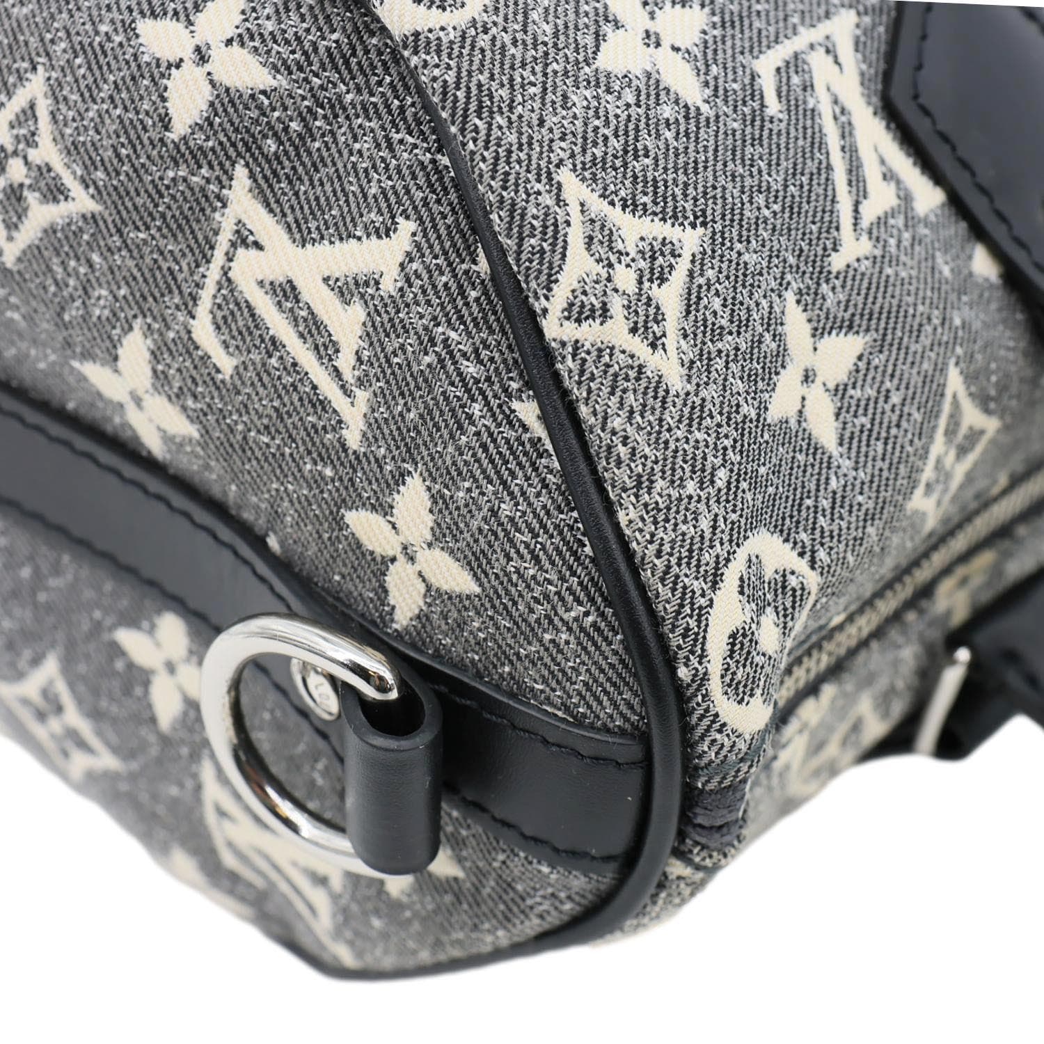 LOUIS VUITTON Speedy 25 Bandouliere Monogram Jacquard Denim Shoulder Bag Grey - Image 8
