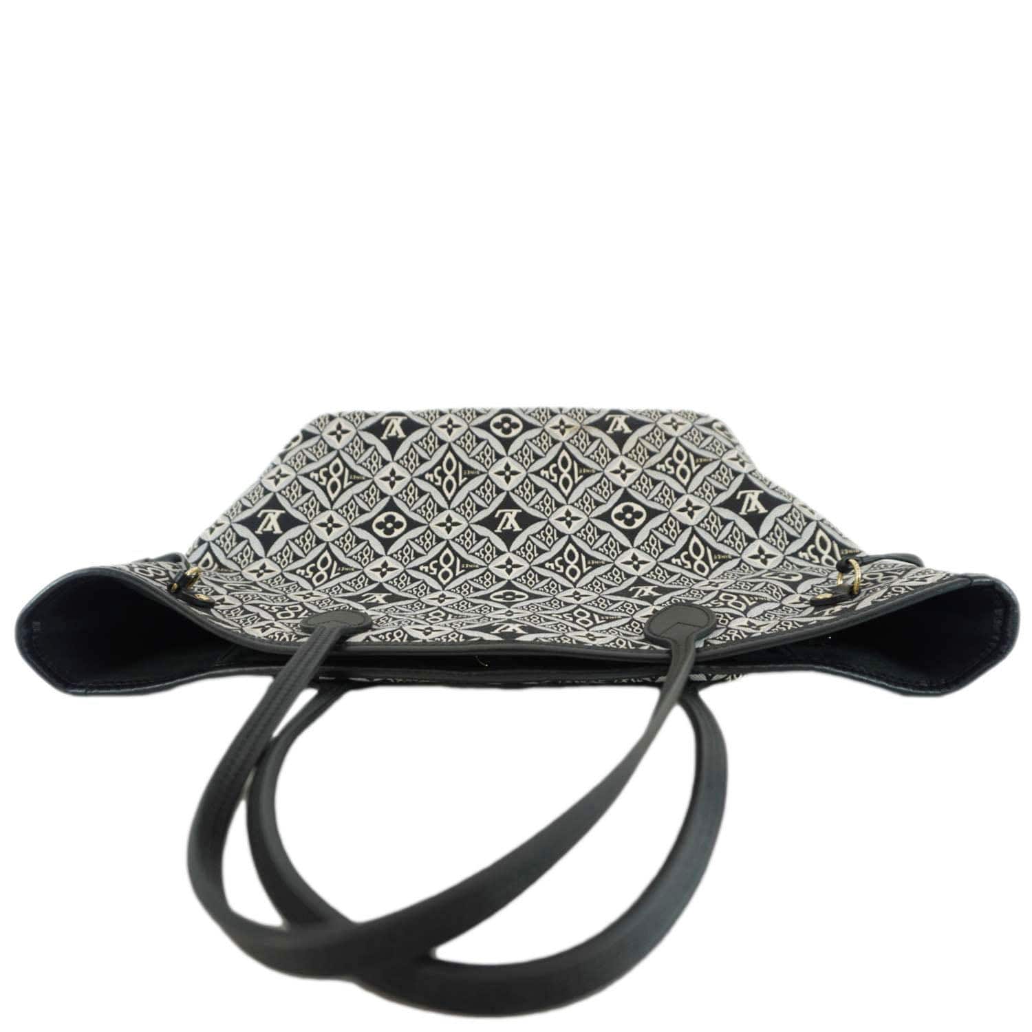 LOUIS VUITTON Neverfull MM Since 1854 Jacquard Shoulder Bag Black - Image 4