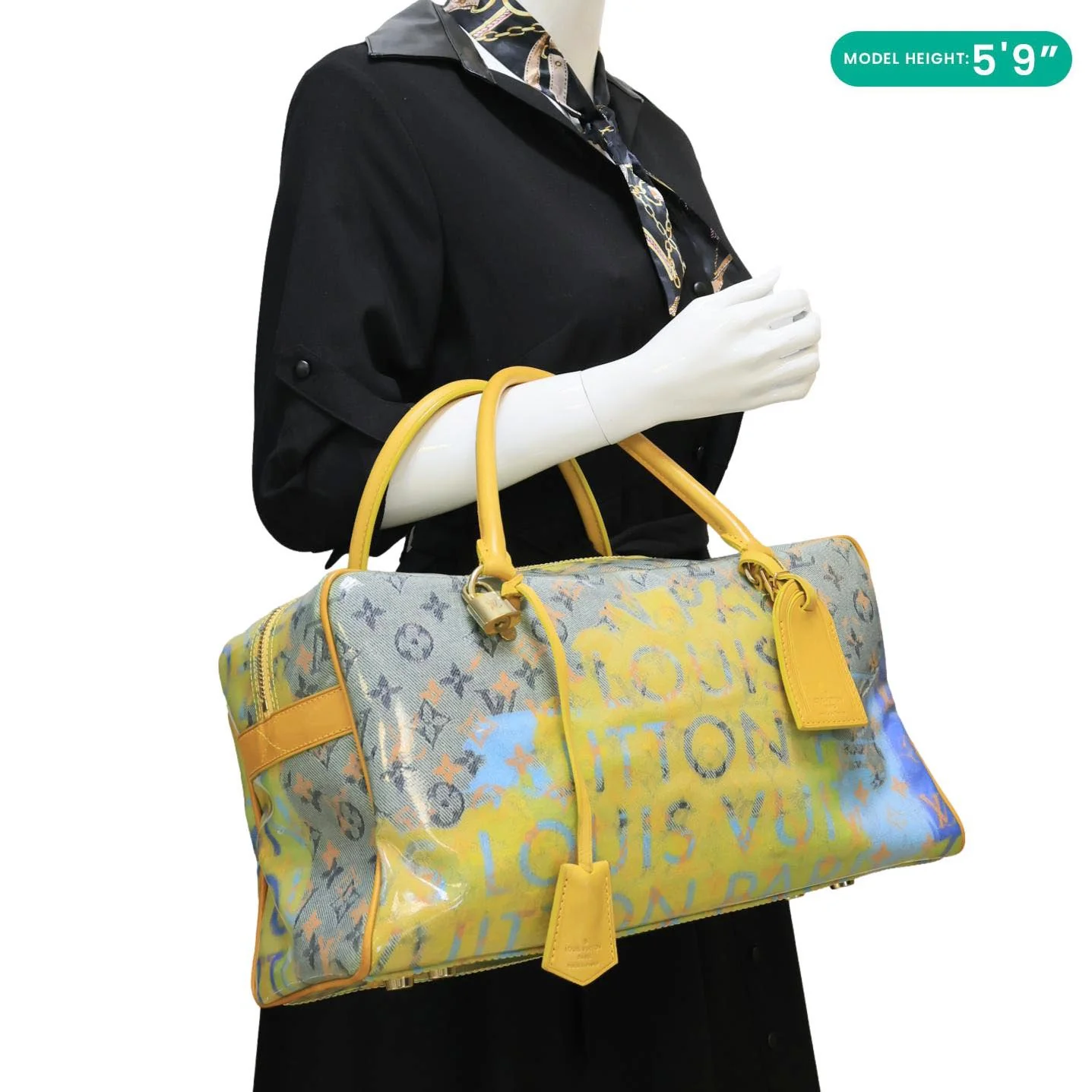 LOUIS VUITTON Weekender PM Defile Monogram Pulp Line Hobo Bag Jaune - Image 2