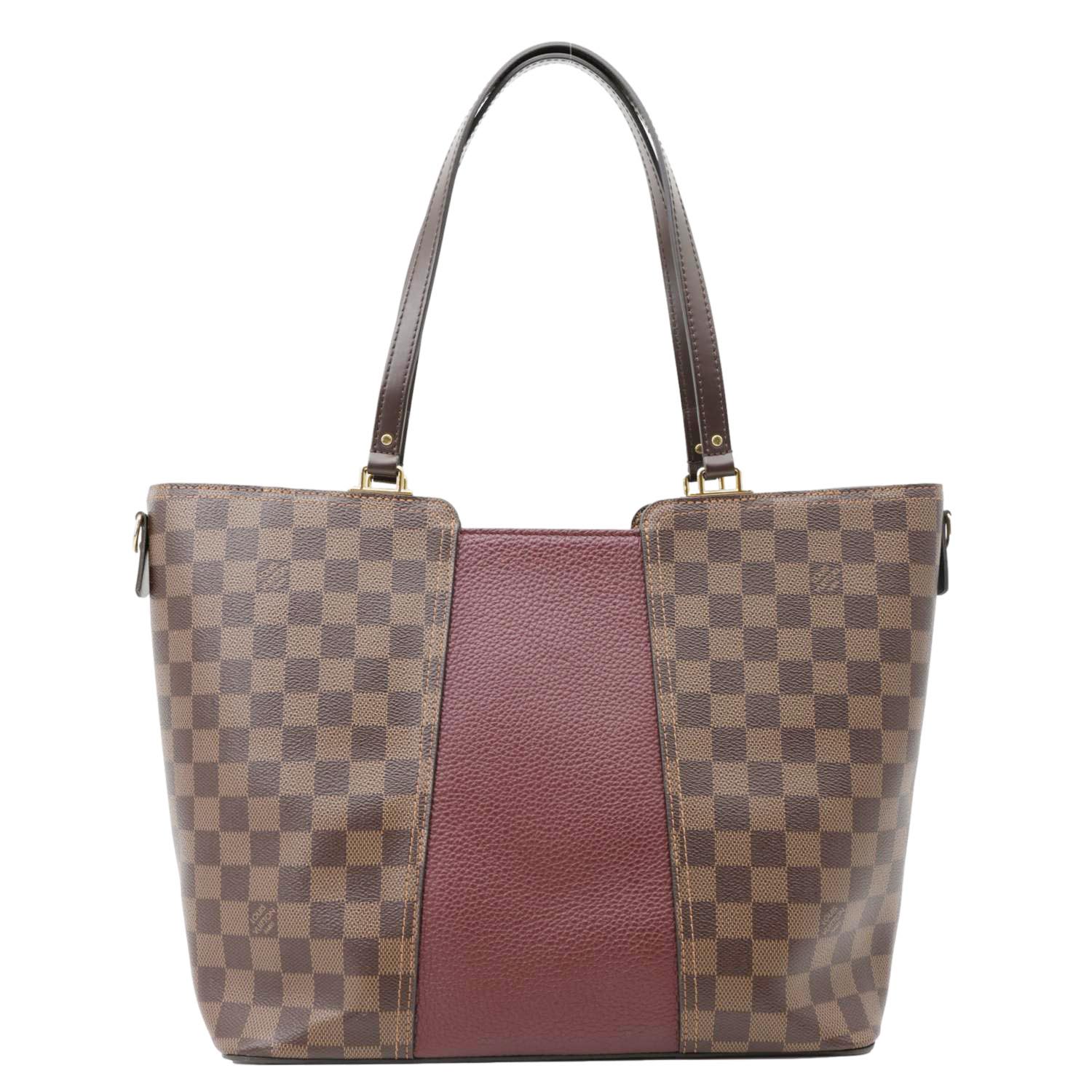 LOUIS VUITTON Jersey Damier Ebene Tote Bag Bordeaux - Image 3