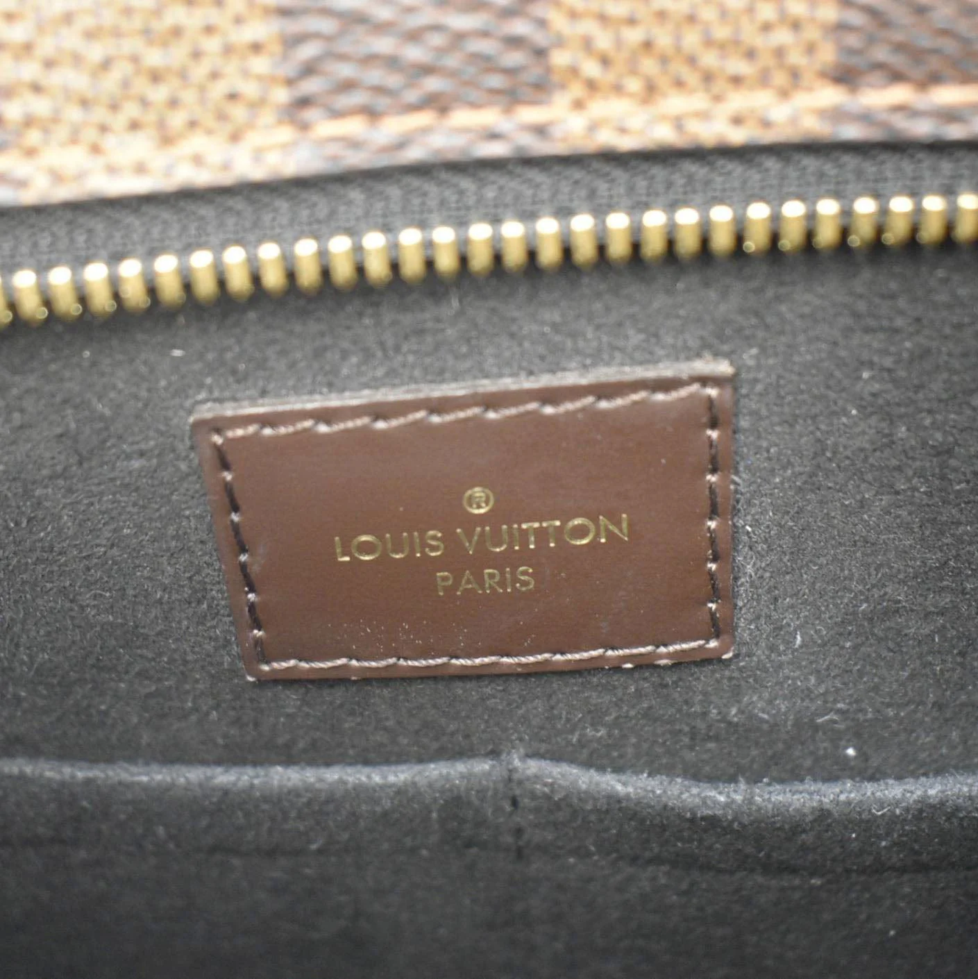 LOUIS VUITTON Jersey Damier Ebene Tote Shoulder Bag Brown - Image 17