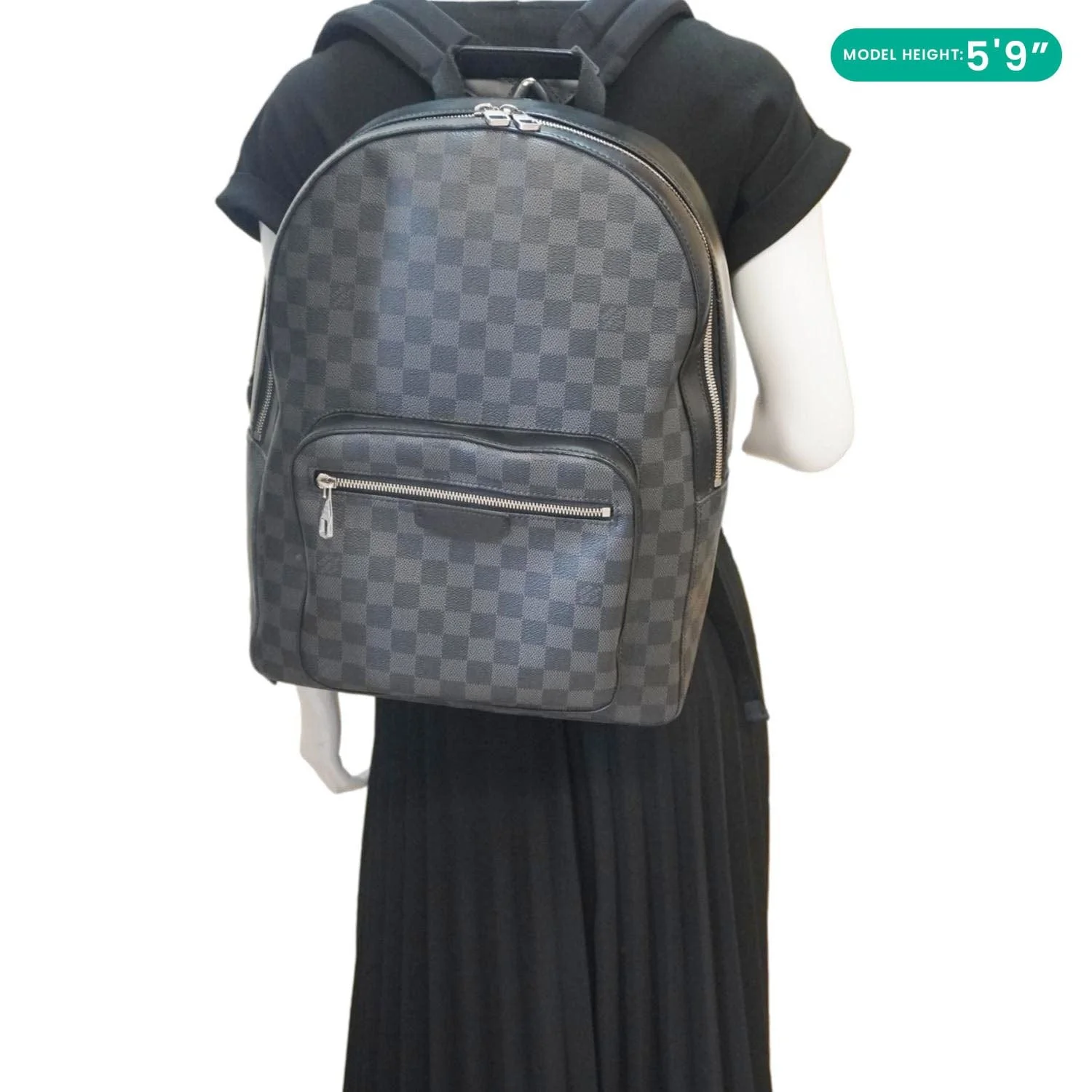 LOUIS VUITTON Josh Damier Graphite Backpack Black - Image 2
