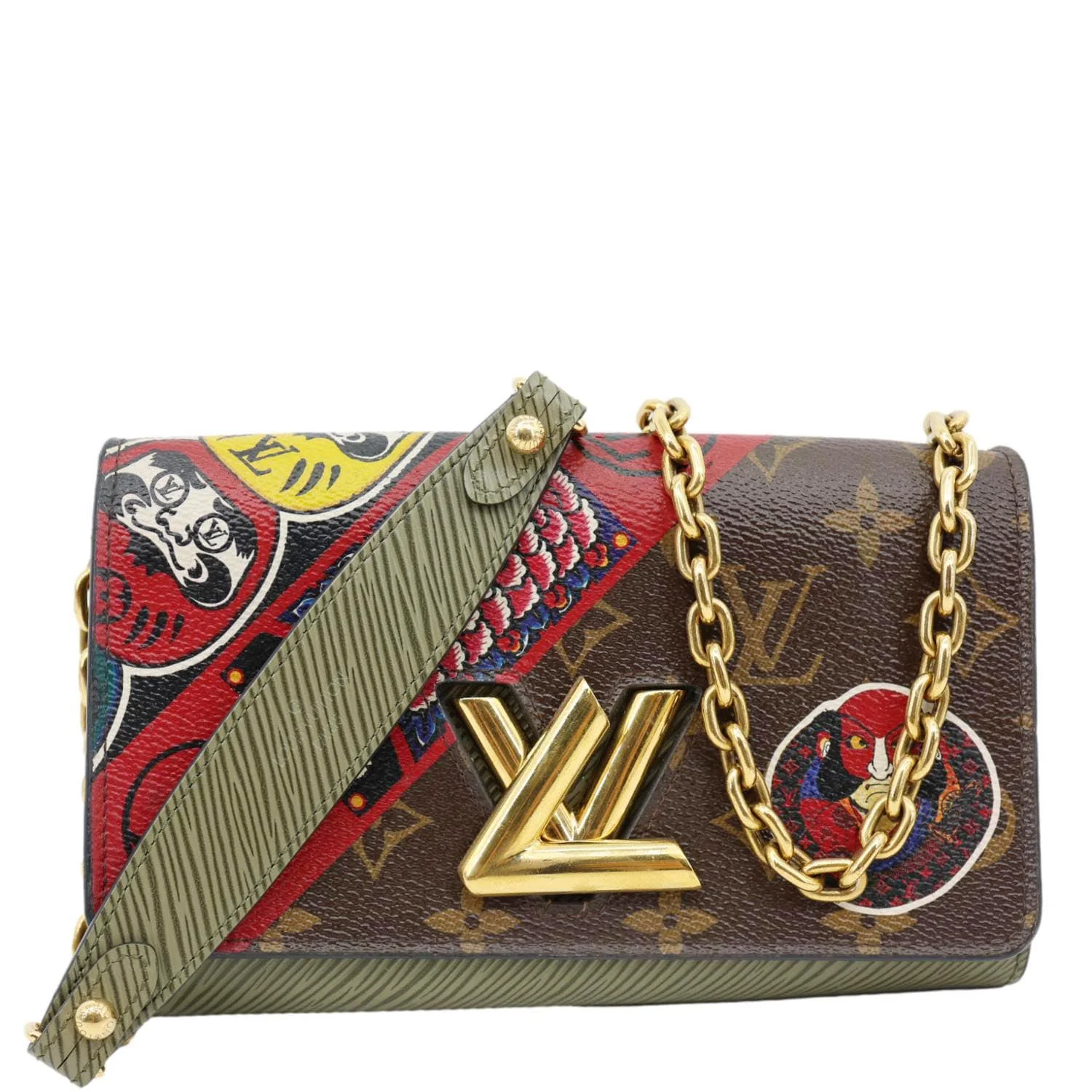 LOUIS VUITTON Kabuki Twist Epi Leather Chain Shoulder Bag Green