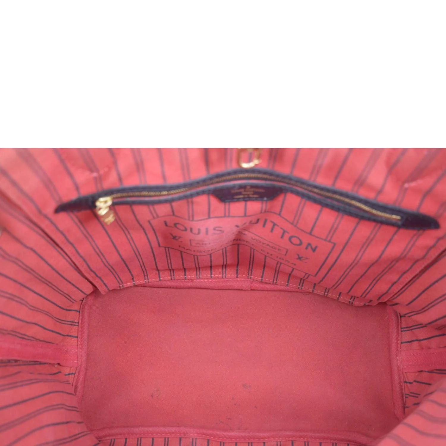 LOUIS VUITTON Neverfull Karakoram MM Damier Ebene Tote Shoulder Bag Red - Image 9