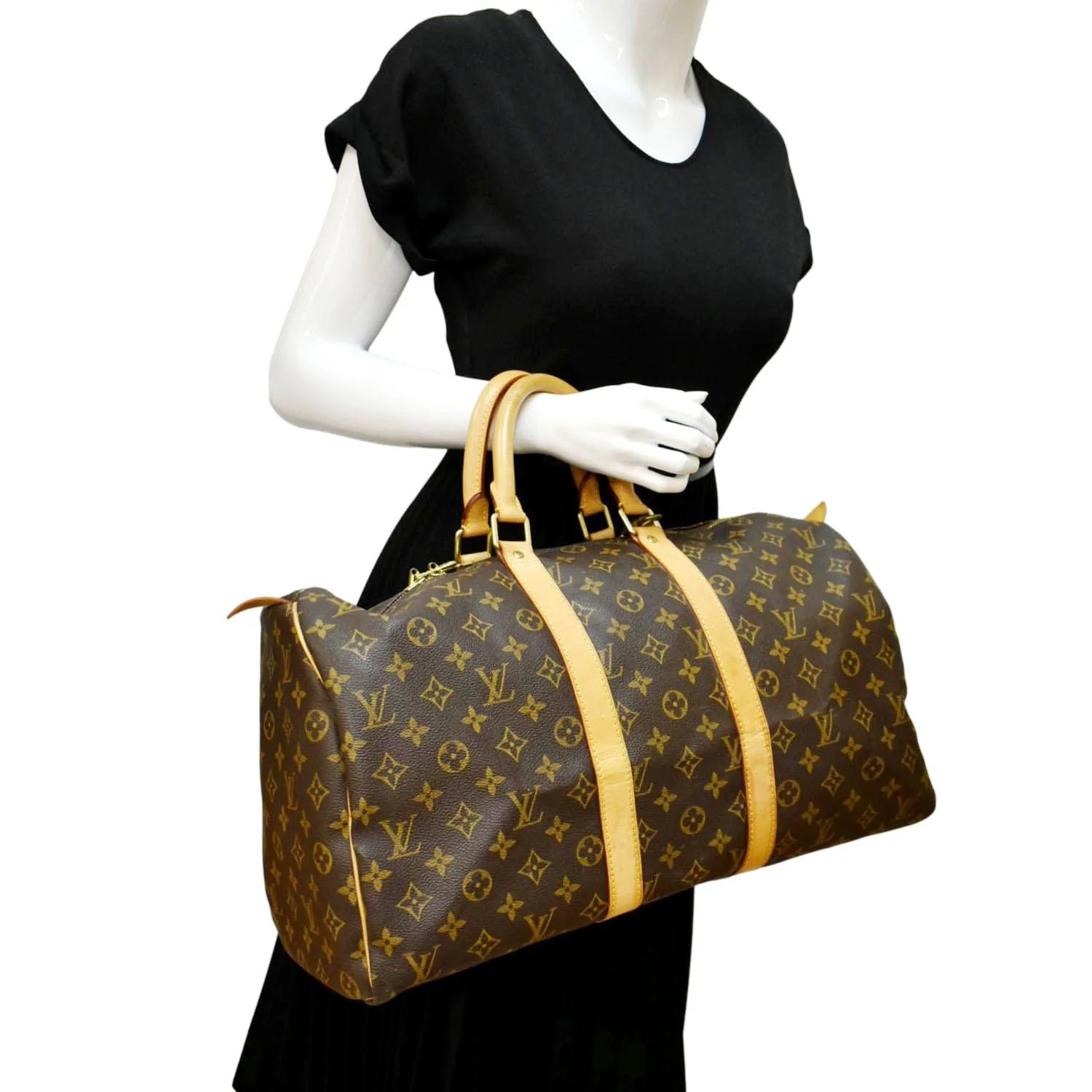 LOUIS VUITTON Keepall 45 Monogram Canvas Travel Bag Brown - Image 2