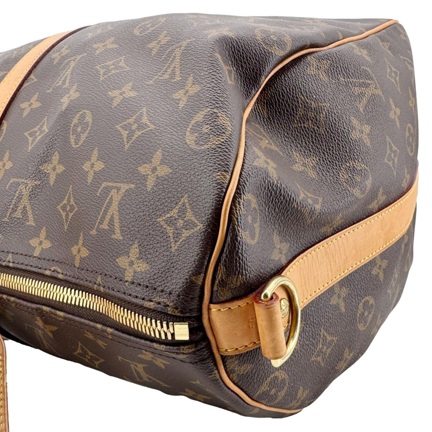 LOUIS VUITTON Keepall 50 Bandouliere Monogram Canvas Travel Bag Brown - Image 12