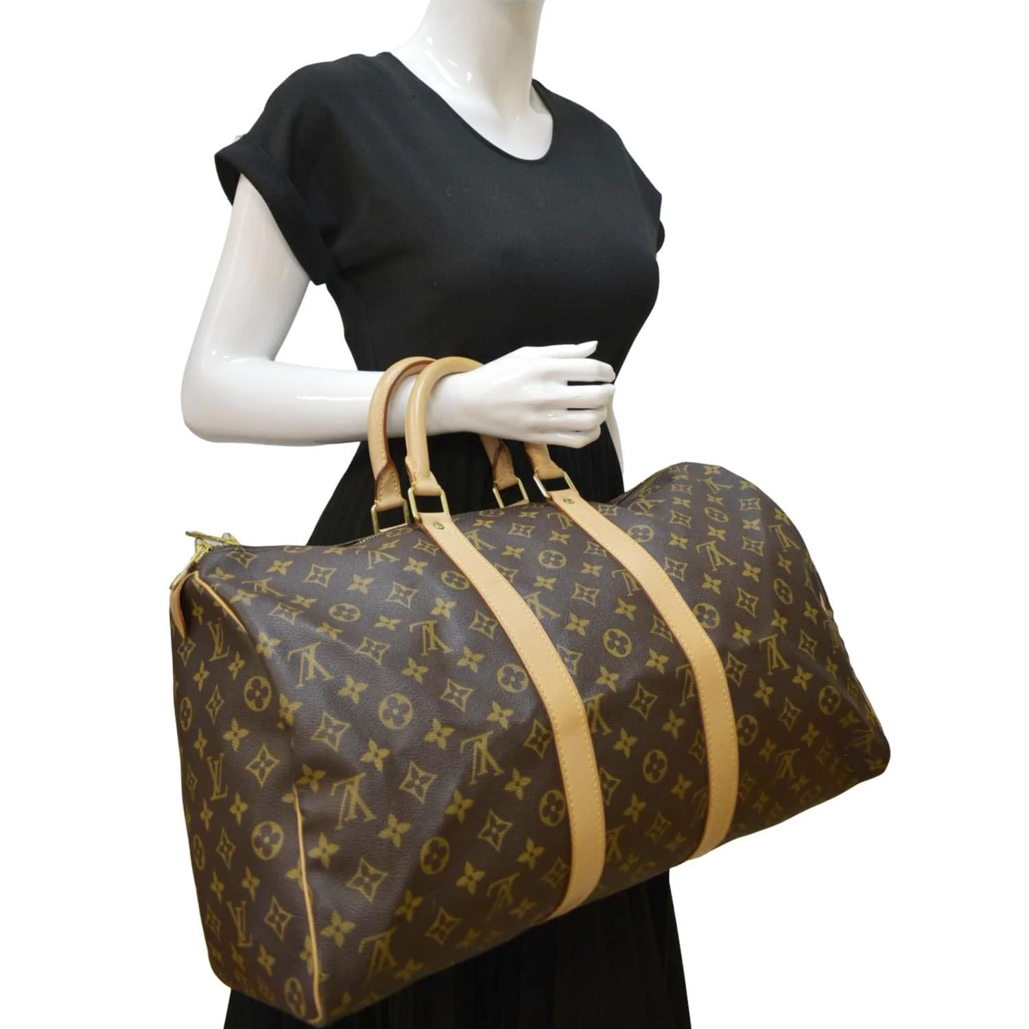 LOUIS VUITTON Keepall 45 Monogram Canvas Travel Bag Brown - Image 2
