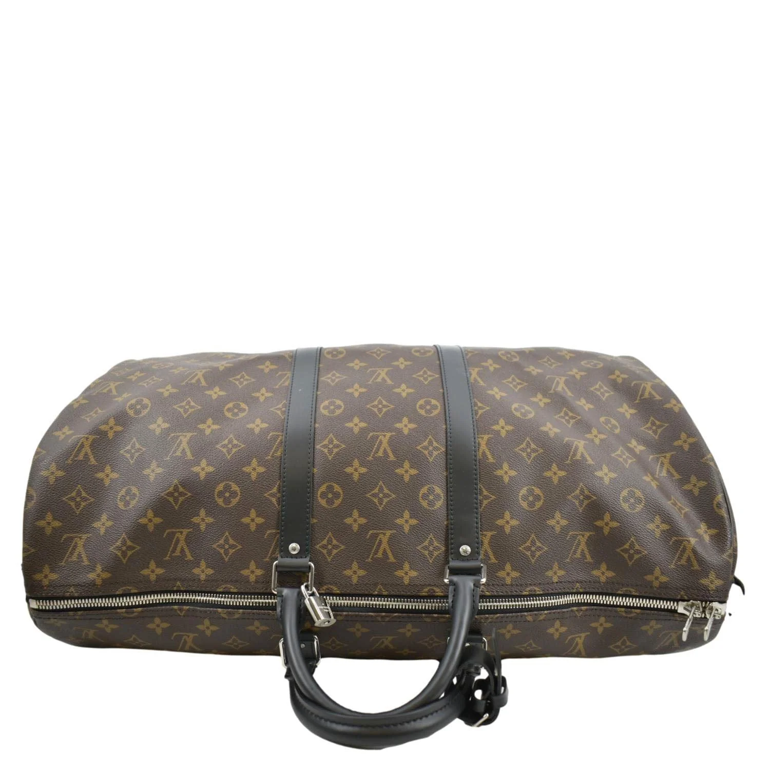LOUIS VUITTON Keepall 55 Bandouliere Monogram Canvas Travel Bag Brown - Image 5