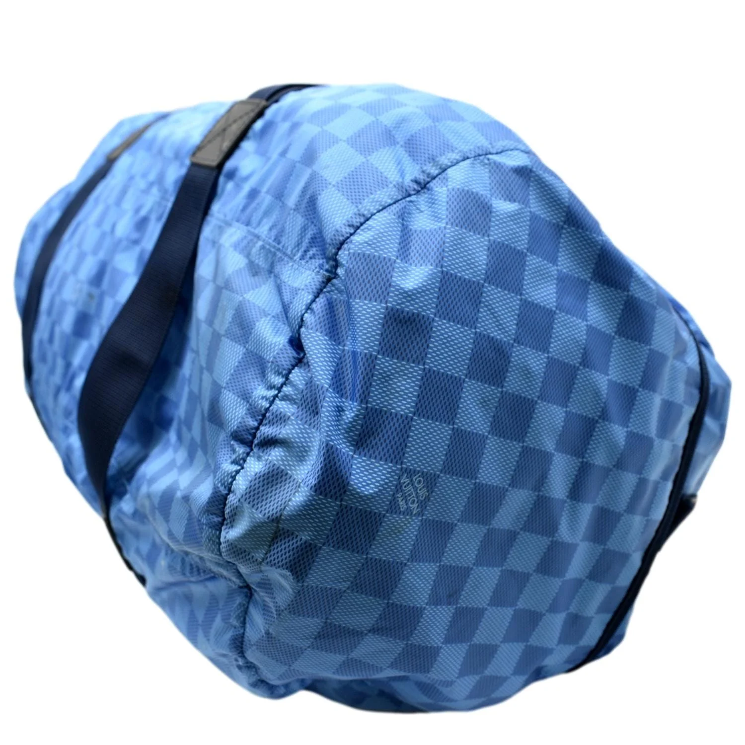 LOUIS VUITTON  Keepall 50 Adventure Practical Nylon Damier Masai Duffle Travel Bag Blue - Final Sale - Image 10