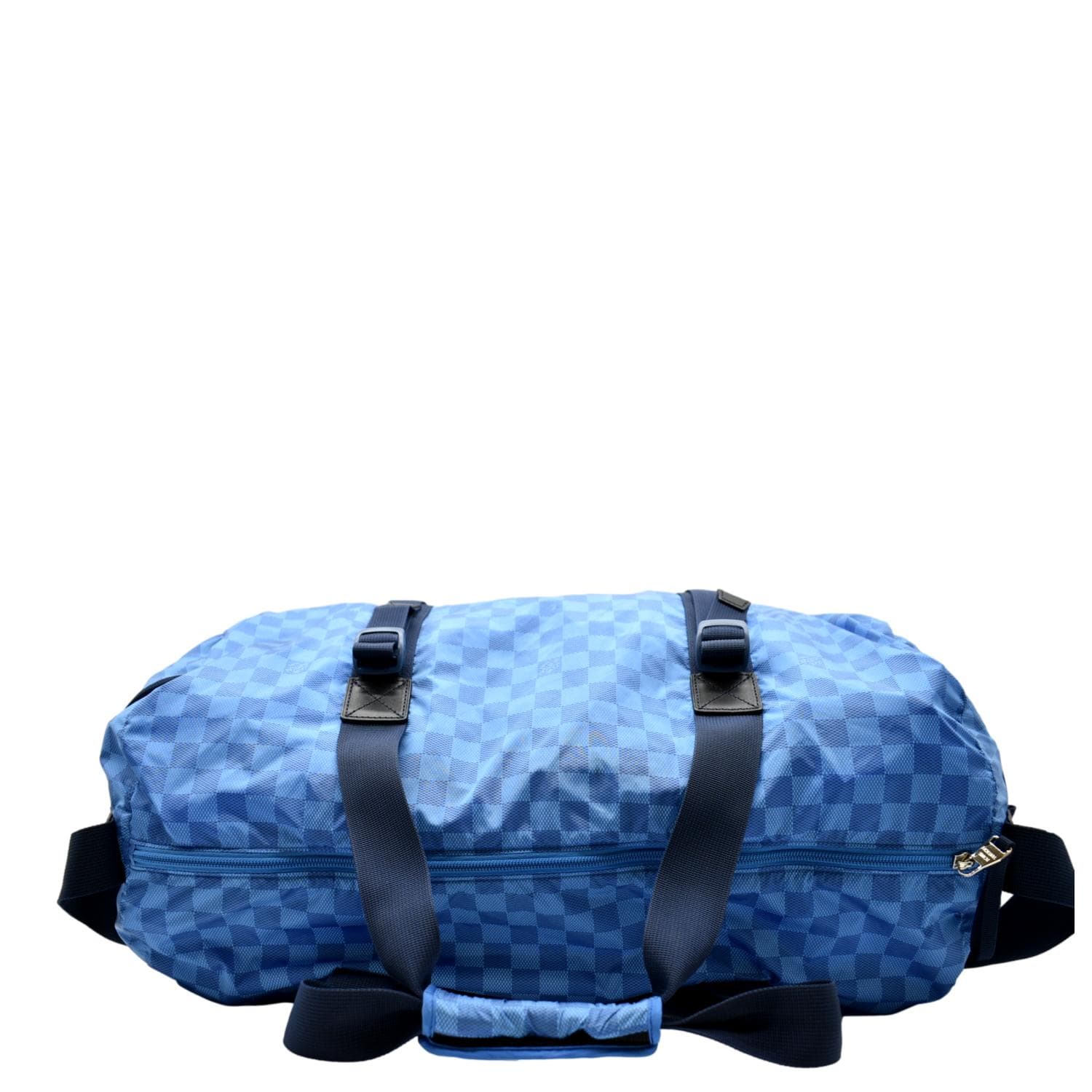 LOUIS VUITTON  Keepall 50 Adventure Practical Nylon Damier Masai Duffle Travel Bag Blue - Final Sale - Image 4