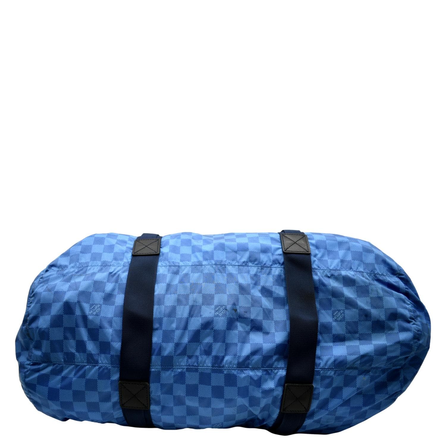 LOUIS VUITTON  Keepall 50 Adventure Practical Nylon Damier Masai Duffle Travel Bag Blue - Final Sale - Image 8