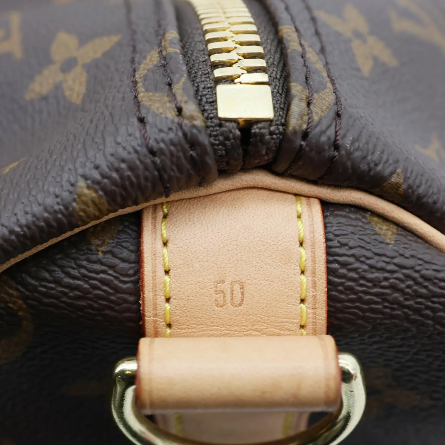 LOUIS VUITTON Keepall 50 Bandouliere Monogram Canvas Travel Bag Brown - Image 16