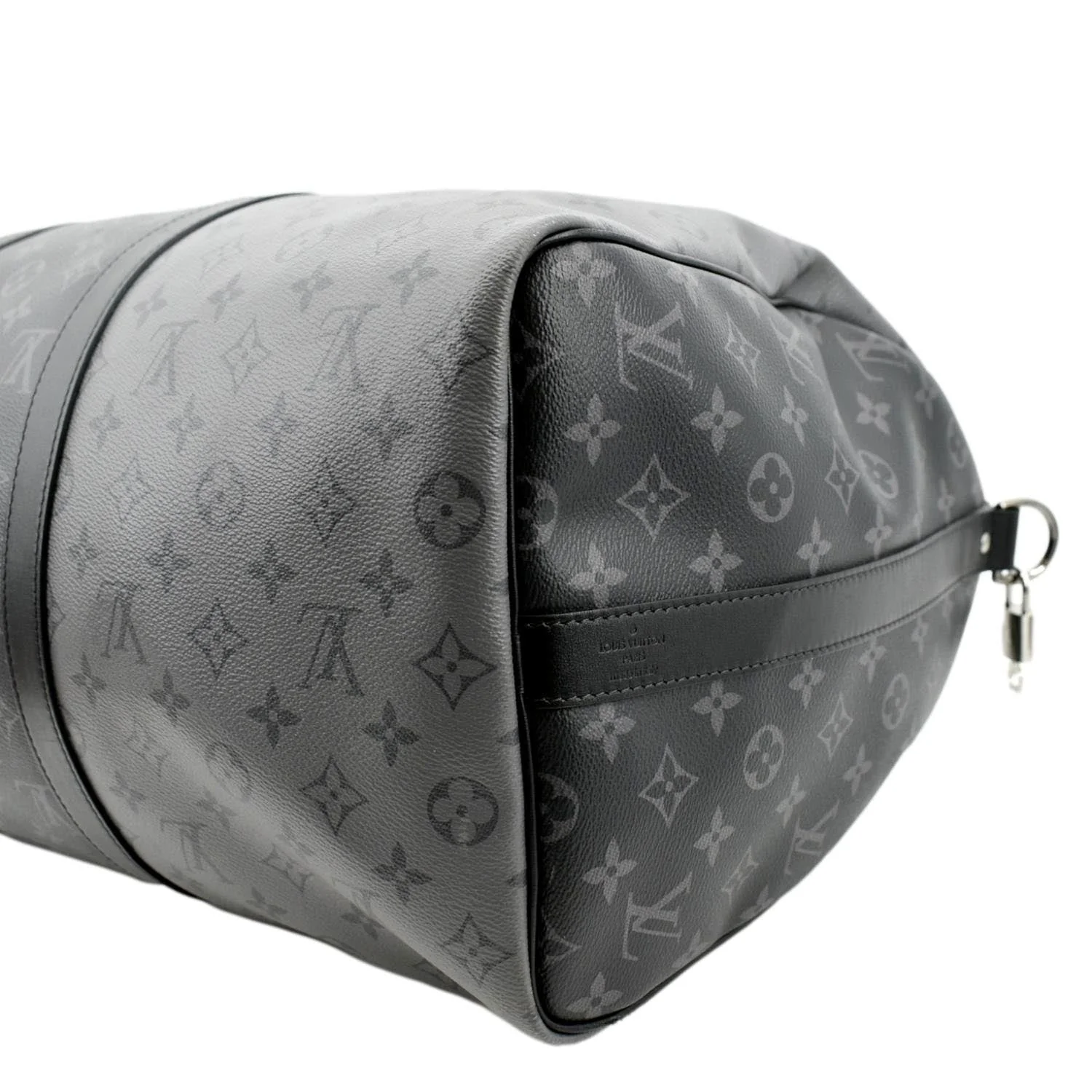 LOUIS VUITTON Keepall 50 Bandouliere Monogram Eclipse Travel Bag Black - Image 8