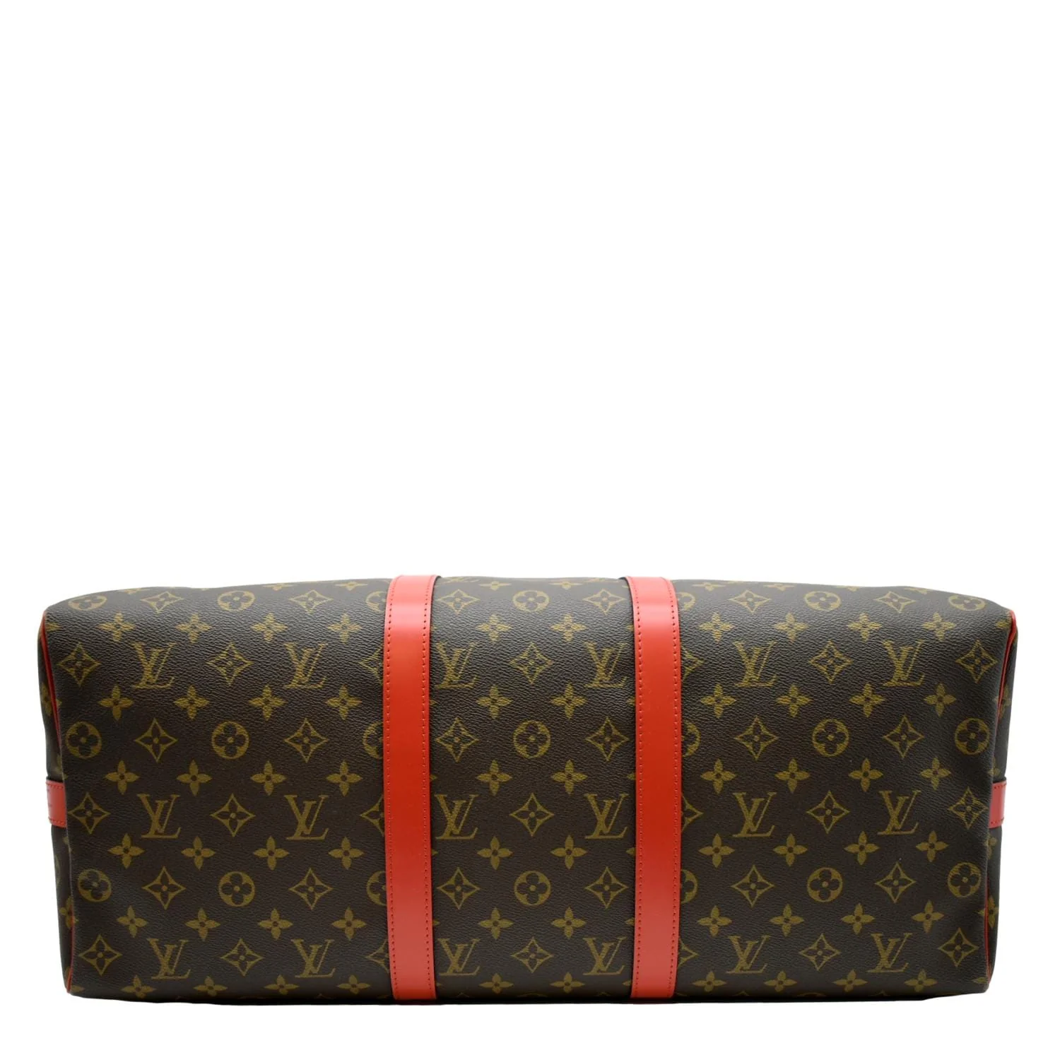 LOUIS VUITTON Keepall 50 Monogram Canvas Travel Bag Red - Image 9