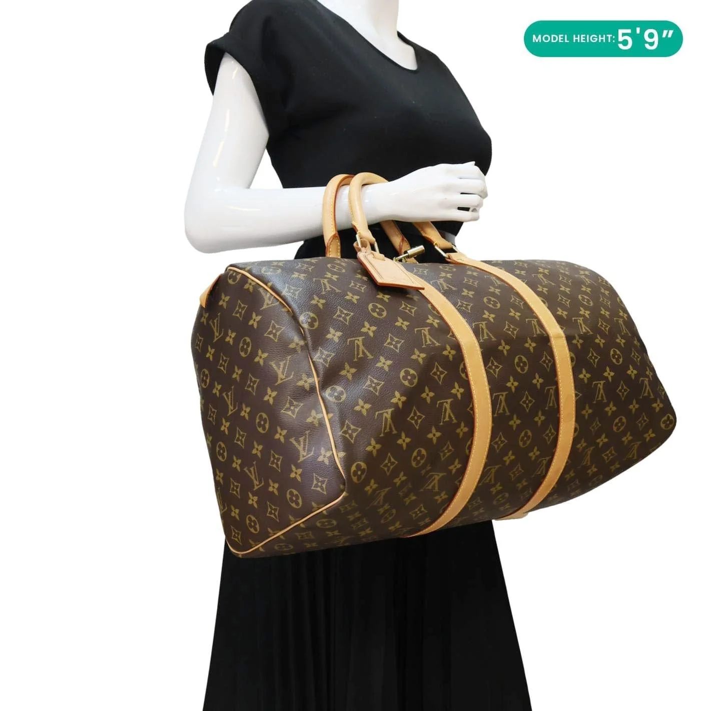 LOUIS VUITTON Keepall 50 Monogram Canvas Travel Bag Brown - Image 2