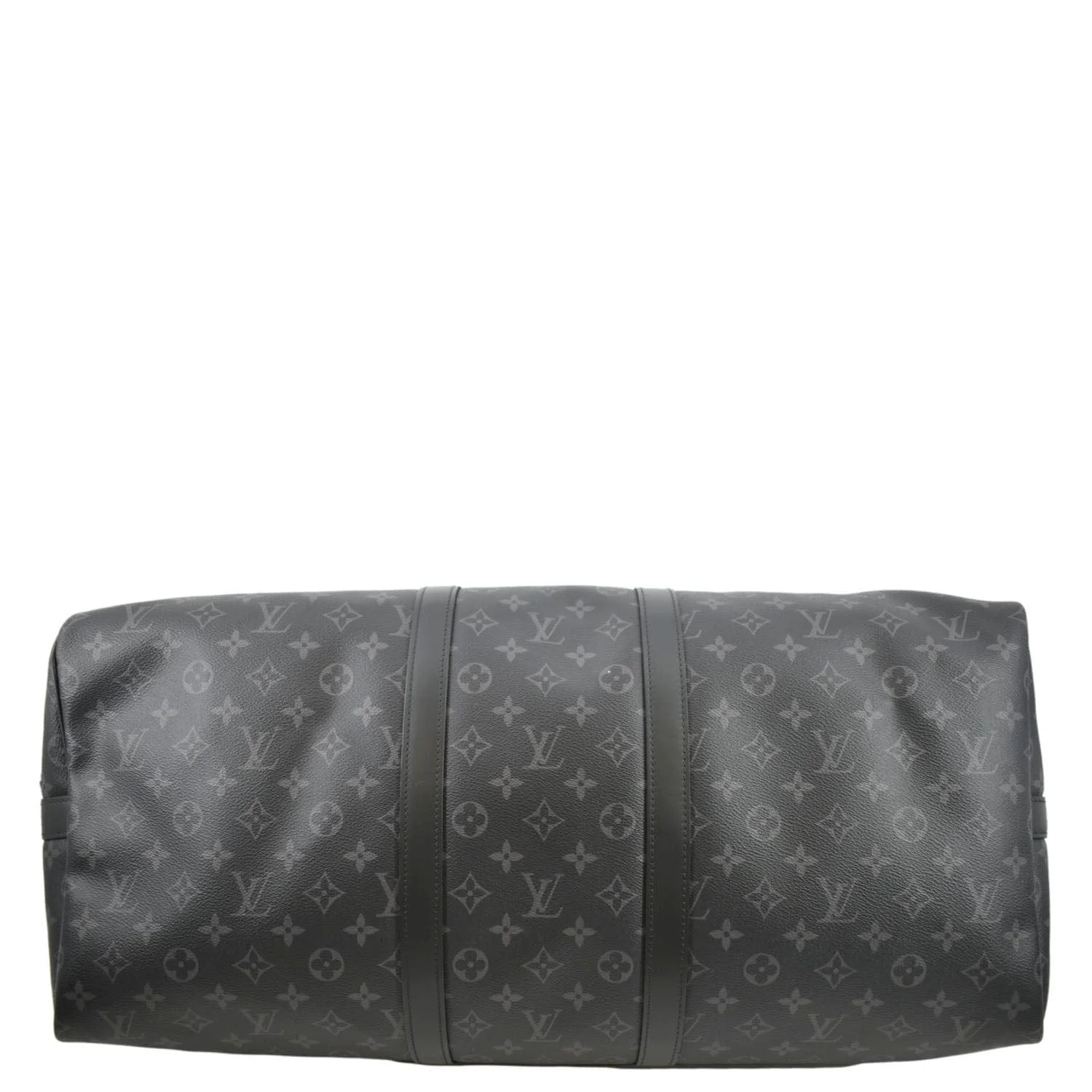 LOUIS VUITTON Keepall 55 Bandouliere Monogram Eclipse Travel Bag Black - Image 9
