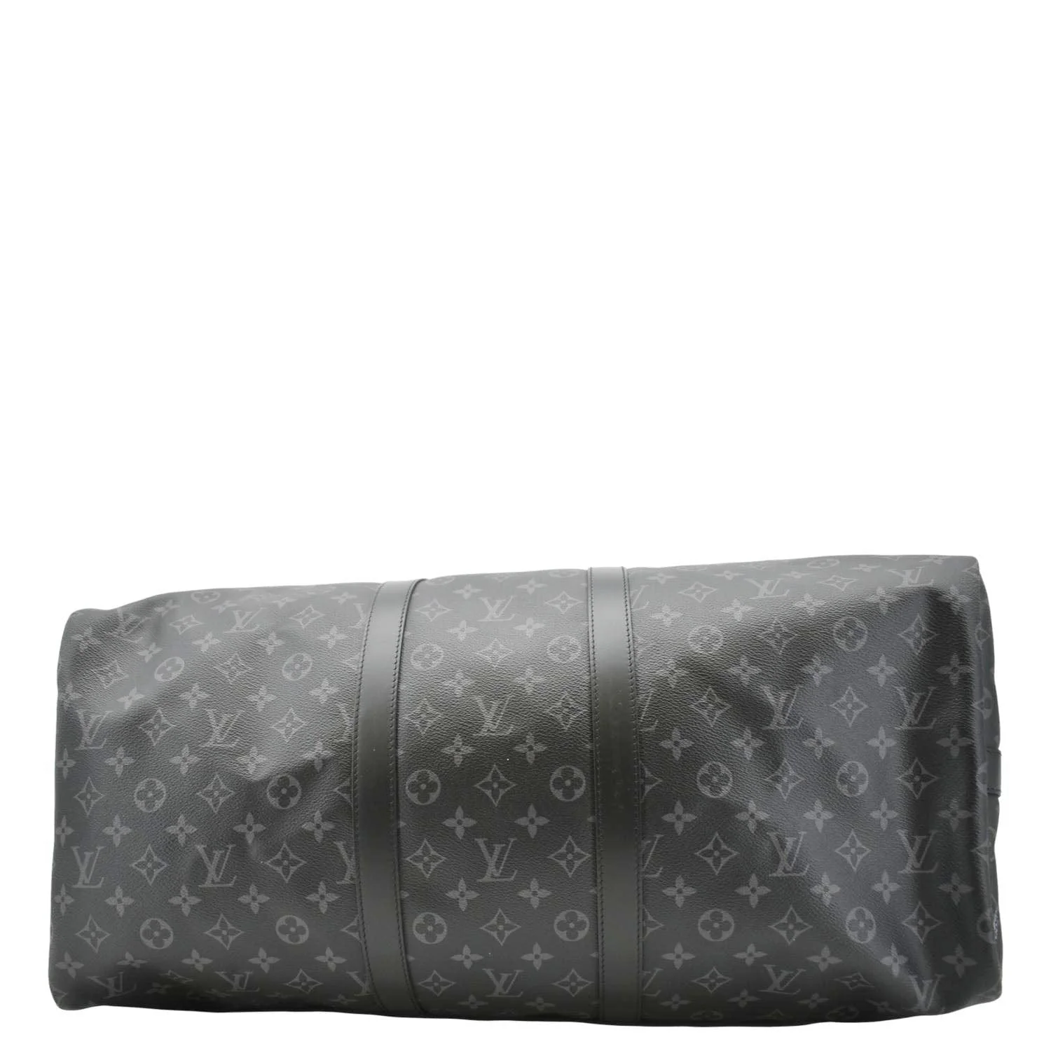 LOUIS VUITTON Keepall 55 Bandouliere Monogram Eclipse Travel Bag Black - Image 10