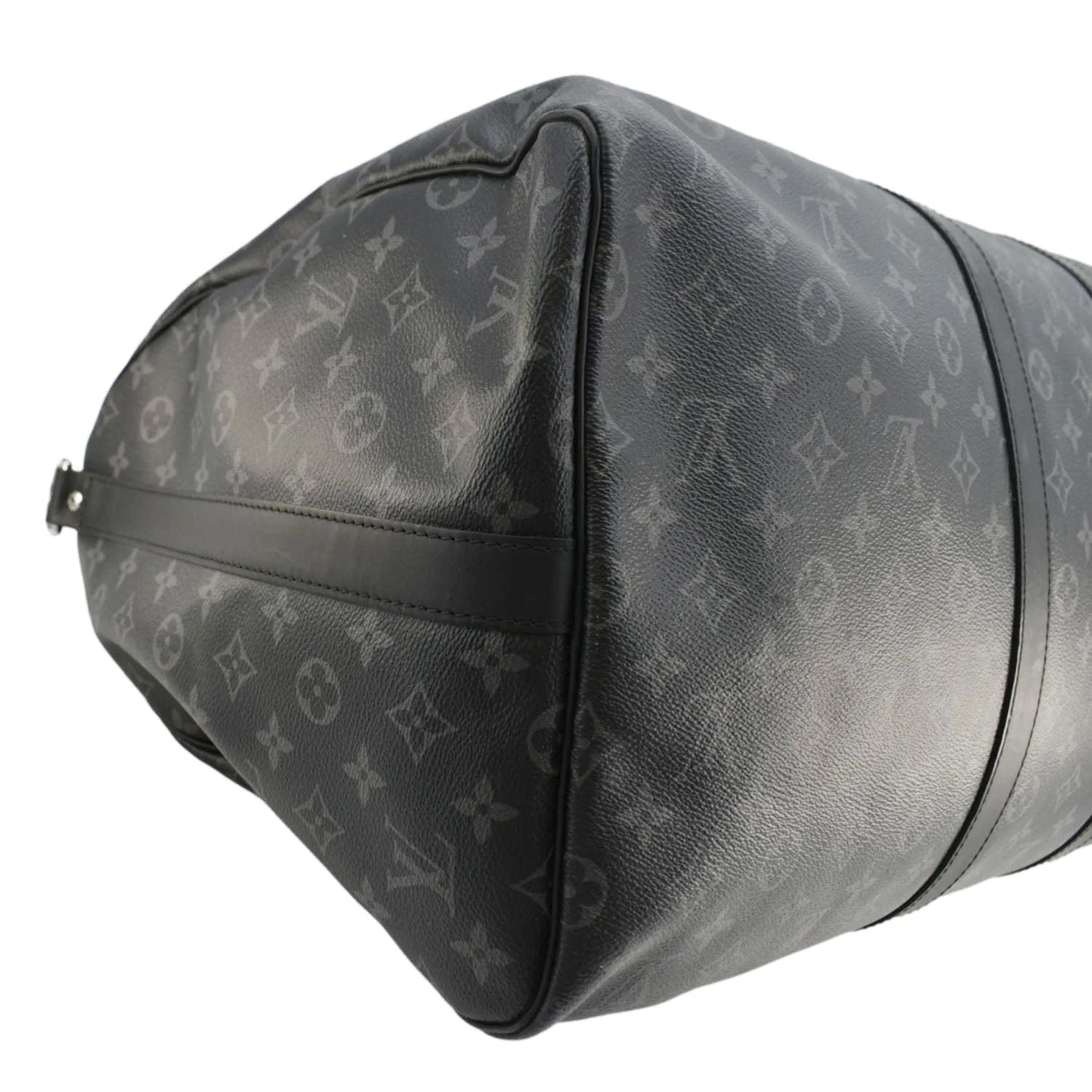 LOUIS VUITTON Keepall Bandouliere 55 Monogram Eclipse Travel Bag Black - Image 8