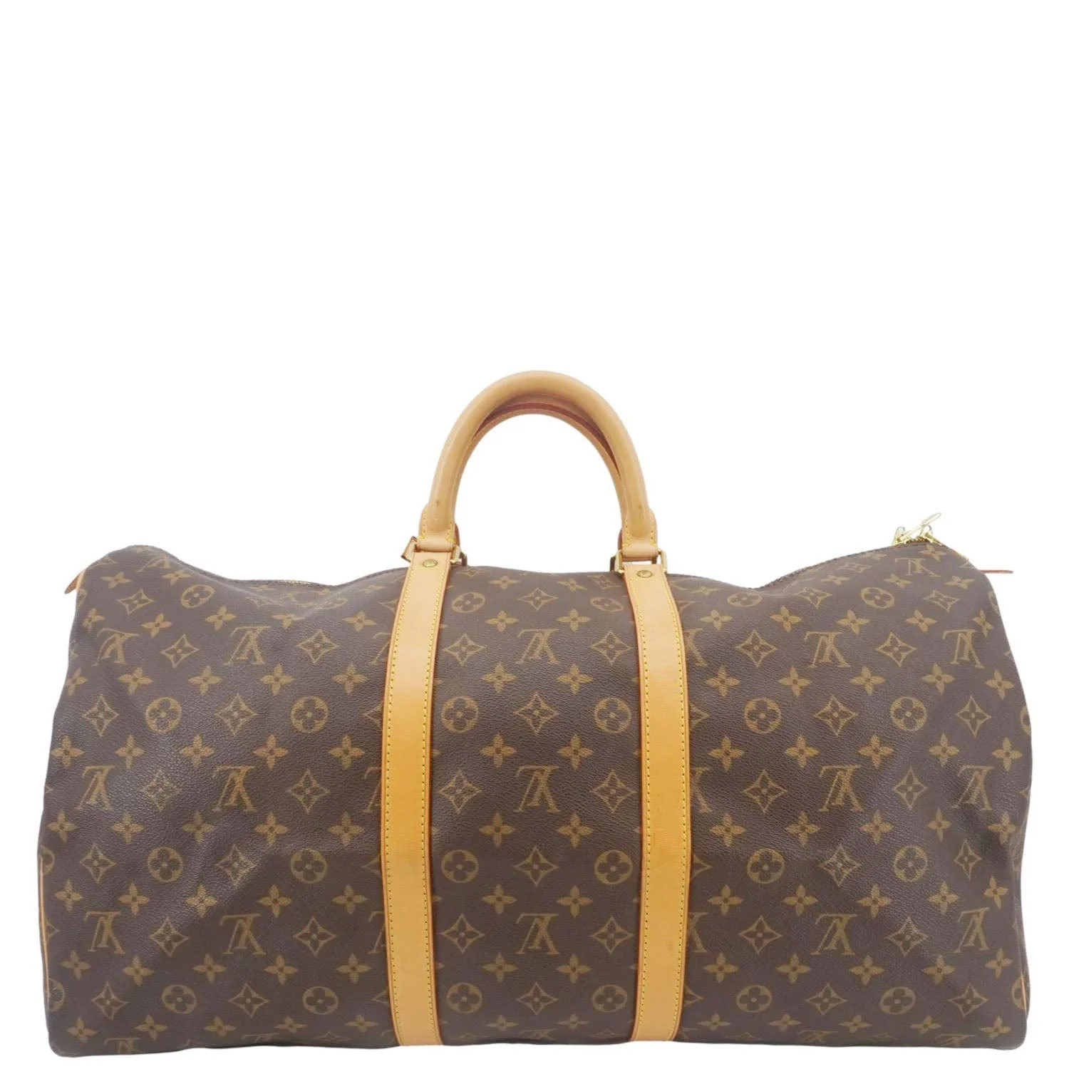LOUIS VUITTON Keepall 55 Monogram Canvas Boston Bag Brown - Image 3