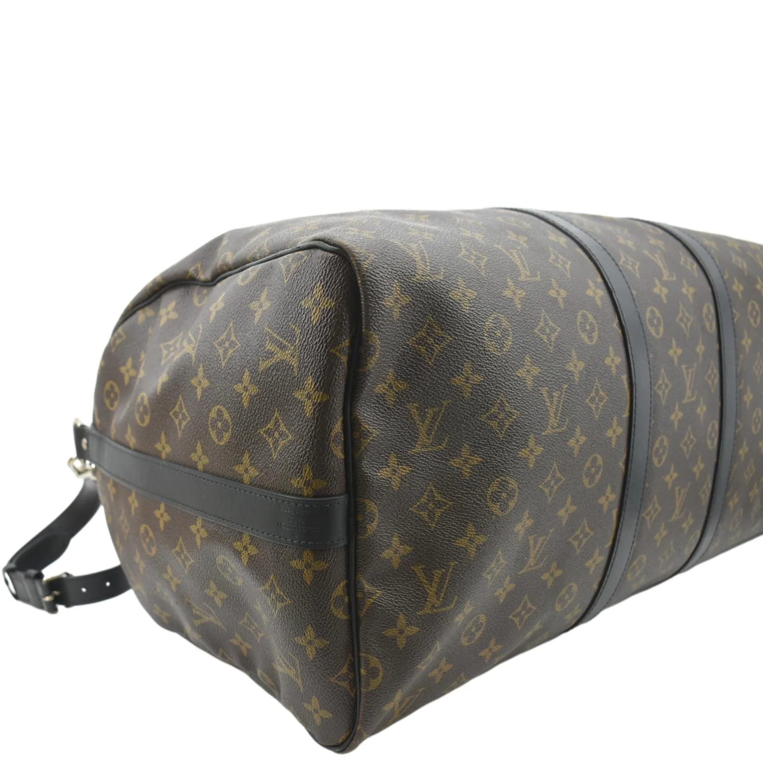 LOUIS VUITTON Keepall Bandouliere 55 Monogram Macassar Travel Bag Brown - Image 8