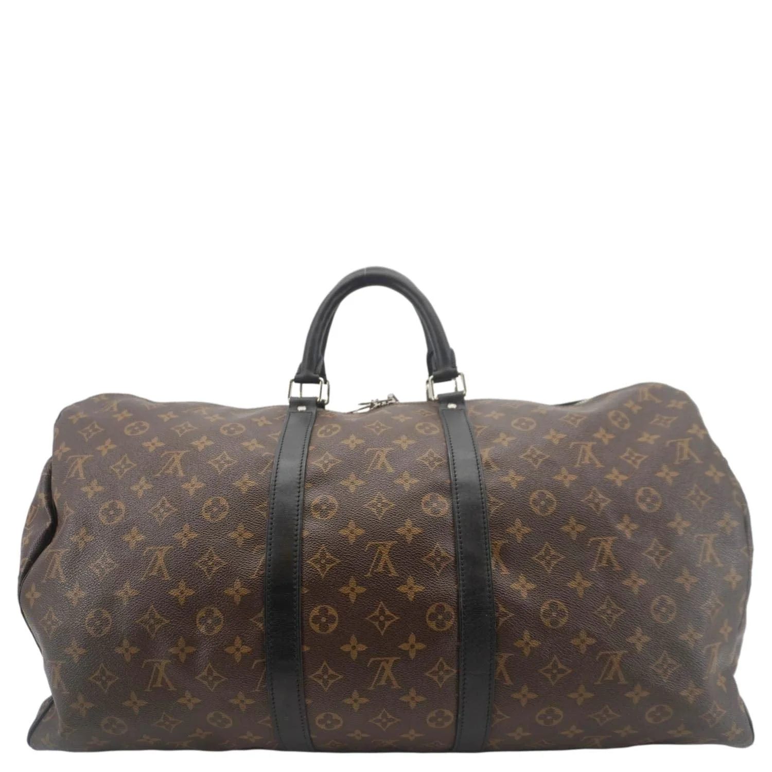 LOUIS VUITTON Keepall 55 Bandouliere Monogram Canvas Travel Bag Black - Image 4