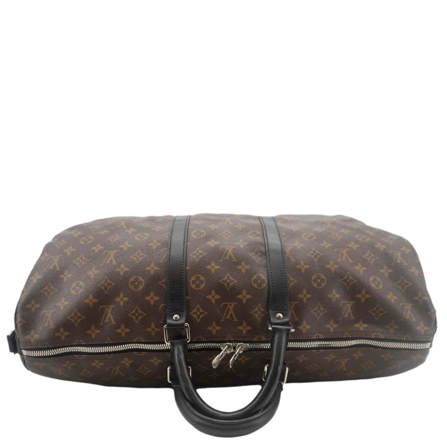 LOUIS VUITTON Keepall 55 Bandouliere Monogram Canvas Travel Bag Black - Image 6