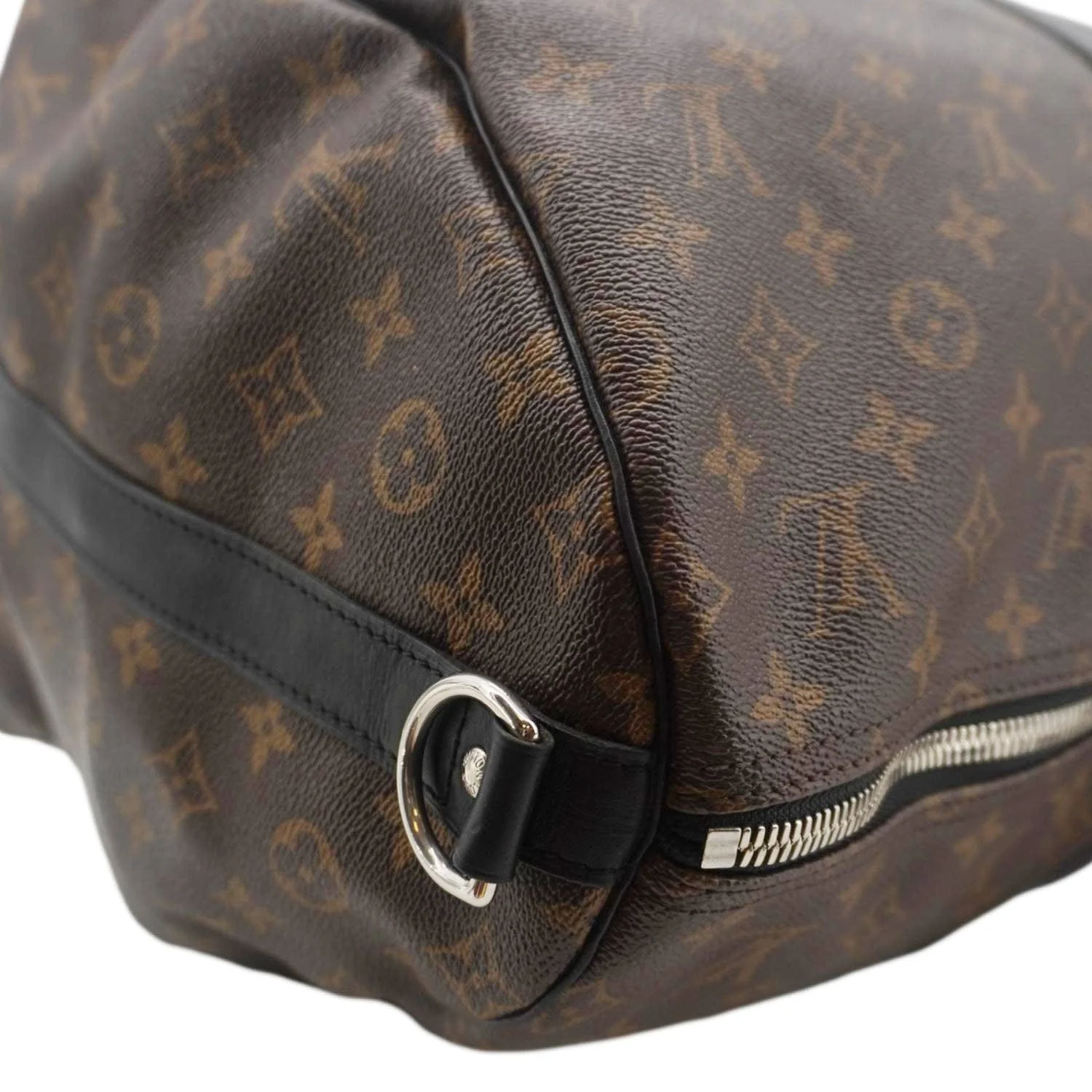 LOUIS VUITTON Keepall 55 Bandouliere Monogram Canvas Travel Bag Black - Image 7