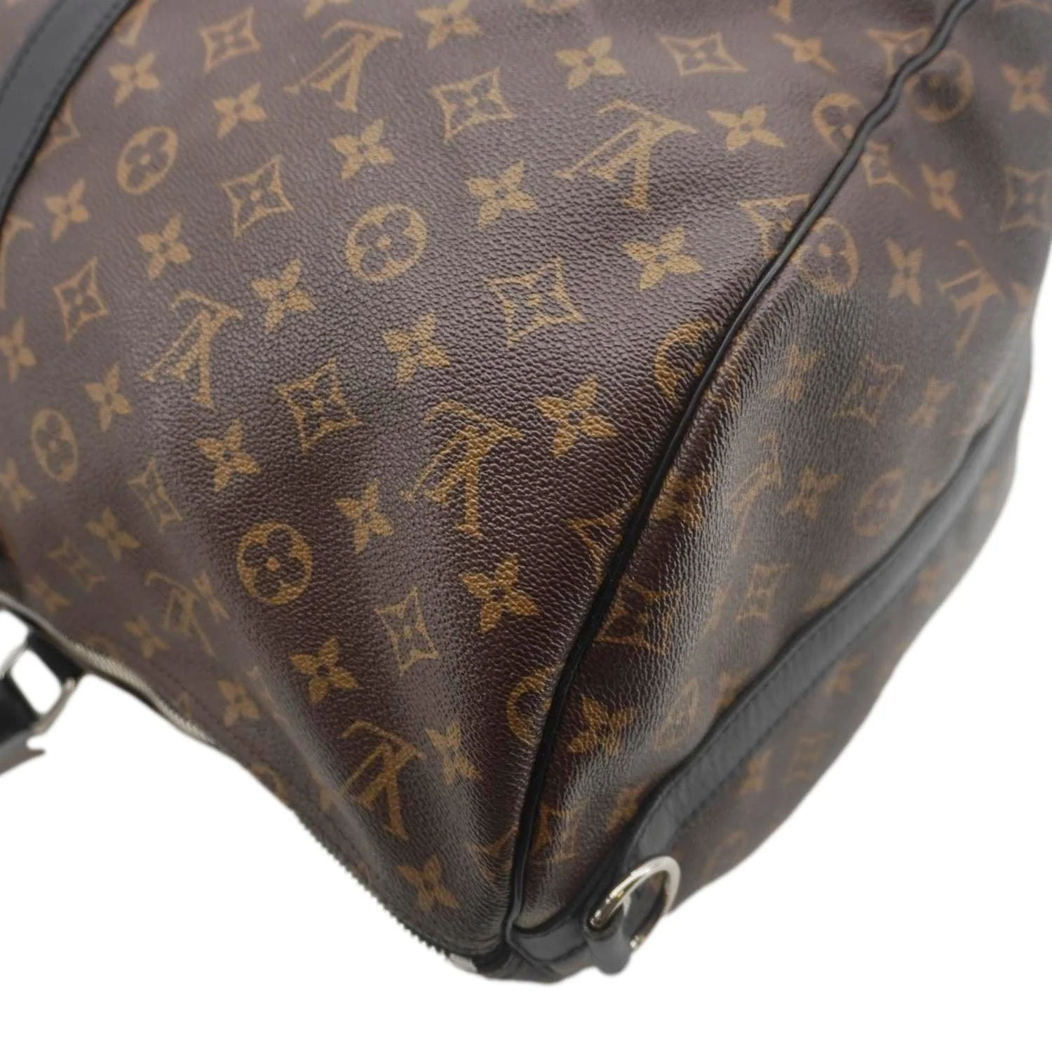 LOUIS VUITTON Keepall 55 Bandouliere Monogram Canvas Travel Bag Black - Image 8