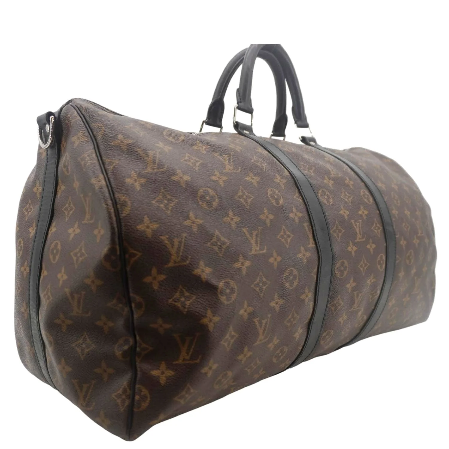 LOUIS VUITTON Keepall 55 Bandouliere Monogram Canvas Travel Bag Black - Image 9