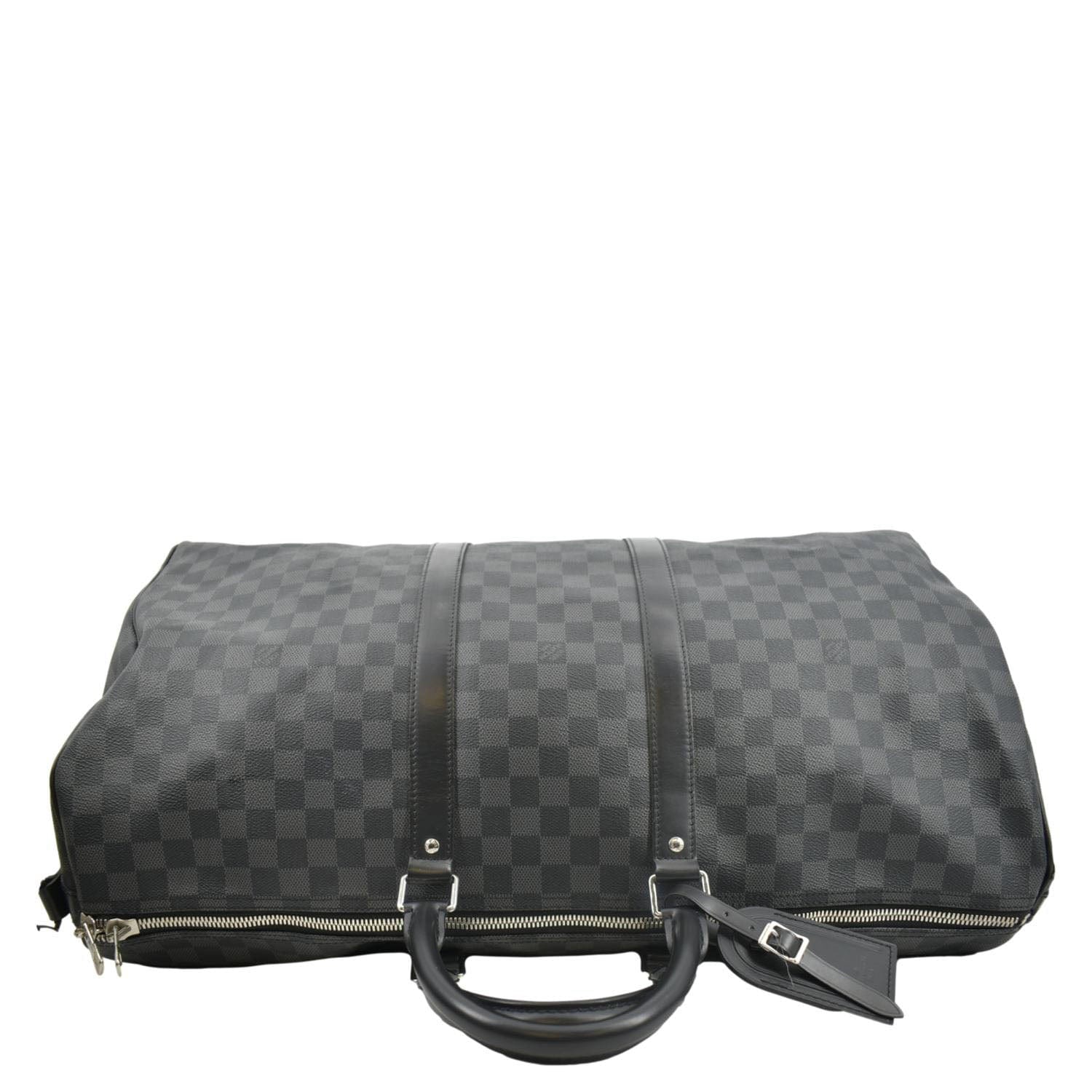 LOUIS VUITTON Keepall 55 Bandouliere Damier Graphite Travel Bag Black - Image 4