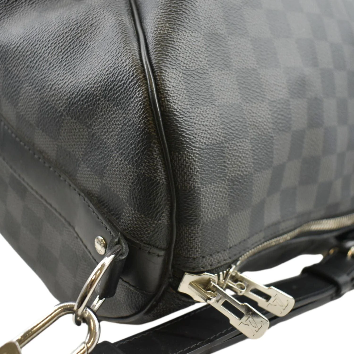 LOUIS VUITTON Keepall 55 Bandouliere Damier Graphite Travel Bag Black - Image 6