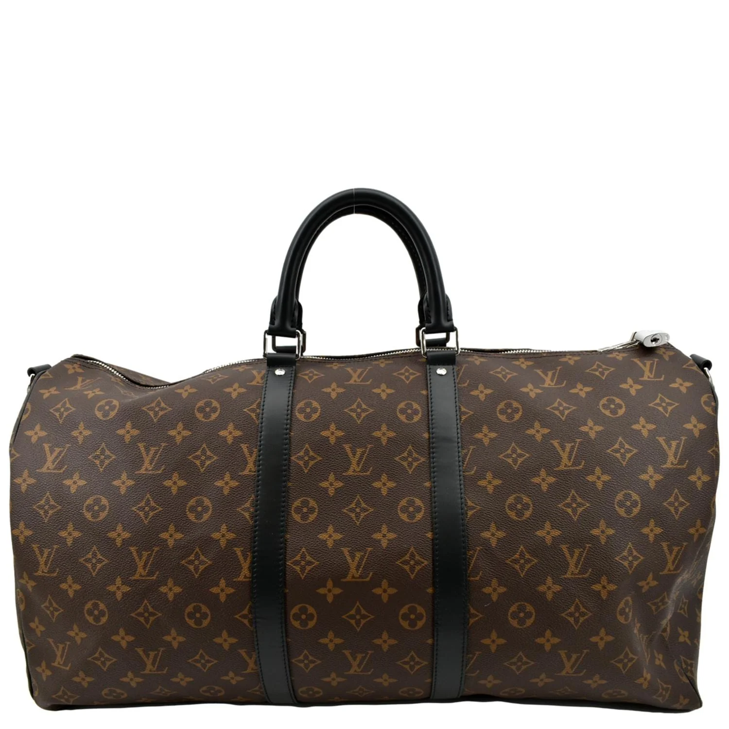 LOUIS VUITTON Keepall Bandouliere 55 Monogram Canvas Travel Bag Brown - Image 3