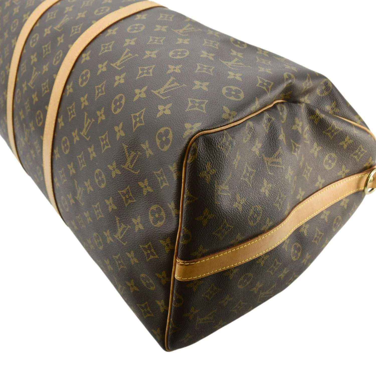 LOUIS VUITTON Keepall 60 Bandouliere Monogram Canvas Travel Bag Brown - Image 7