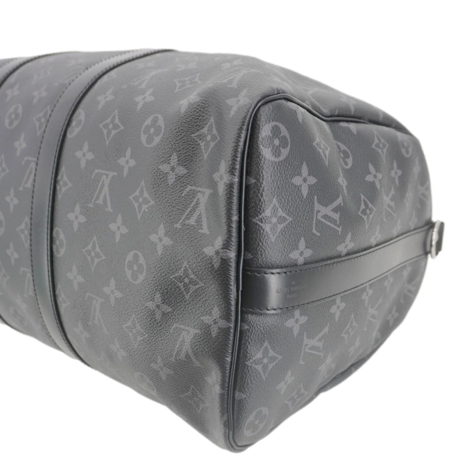 LOUIS VUITTON Keepall 45 Bandouliere Monogram Eclipse Travel Bag Black - Image 7