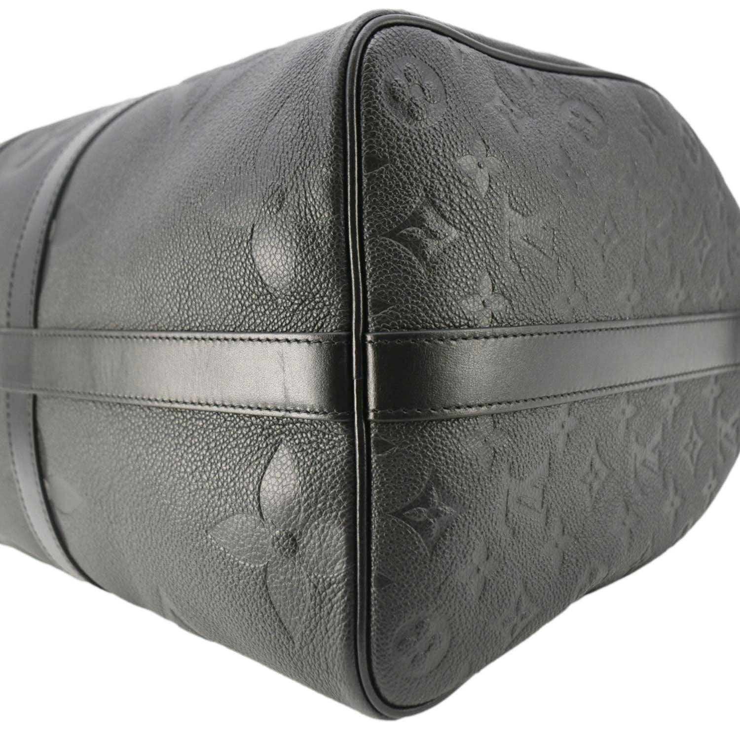 LOUIS VUITTON Keepall Bandouliere 45 Monogram Empreinte Giant Travel Bag Black - Image 9