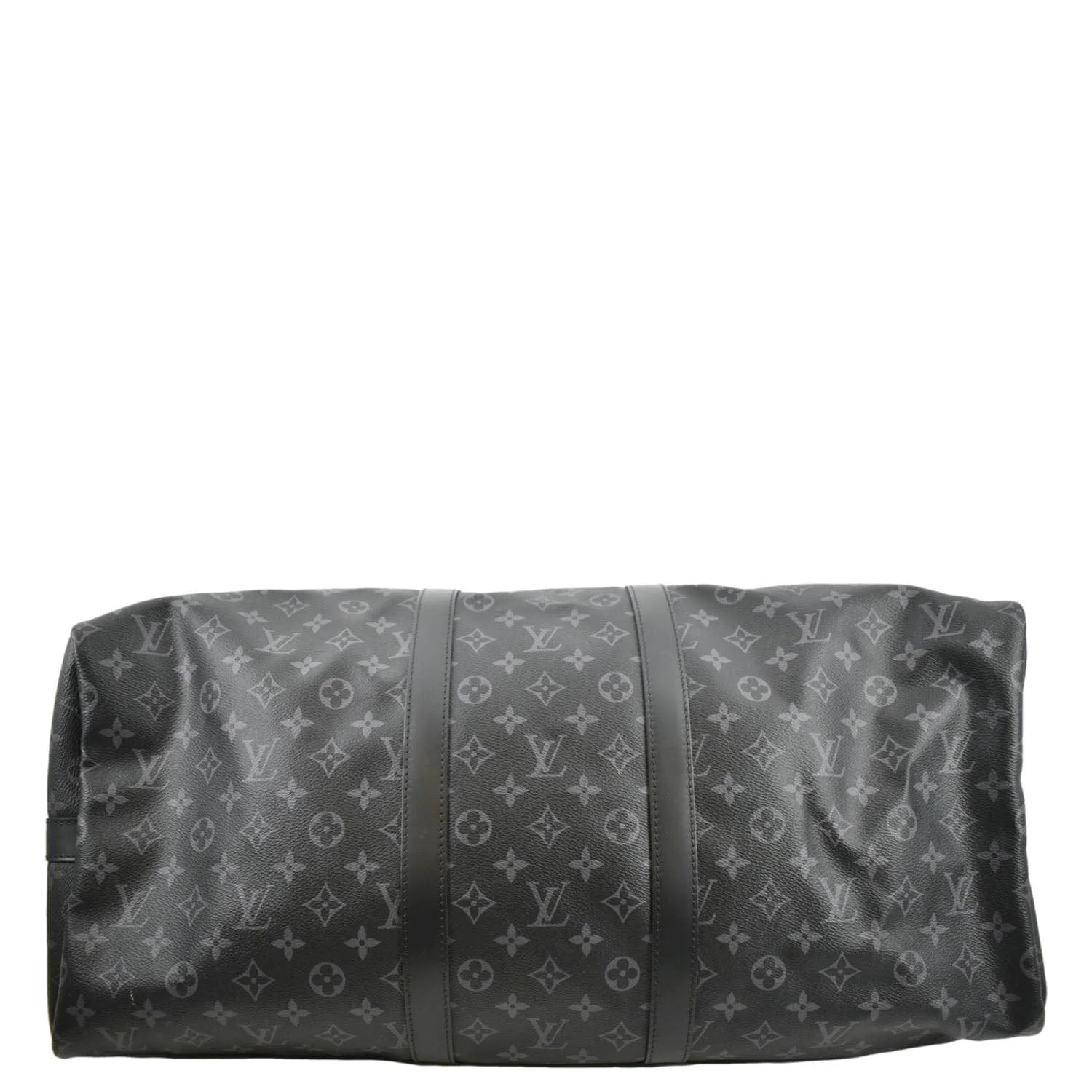 LOUIS VUITTON Keepall 55 Bandouliere Monogram Eclipse Travel Bag Black - Image 10