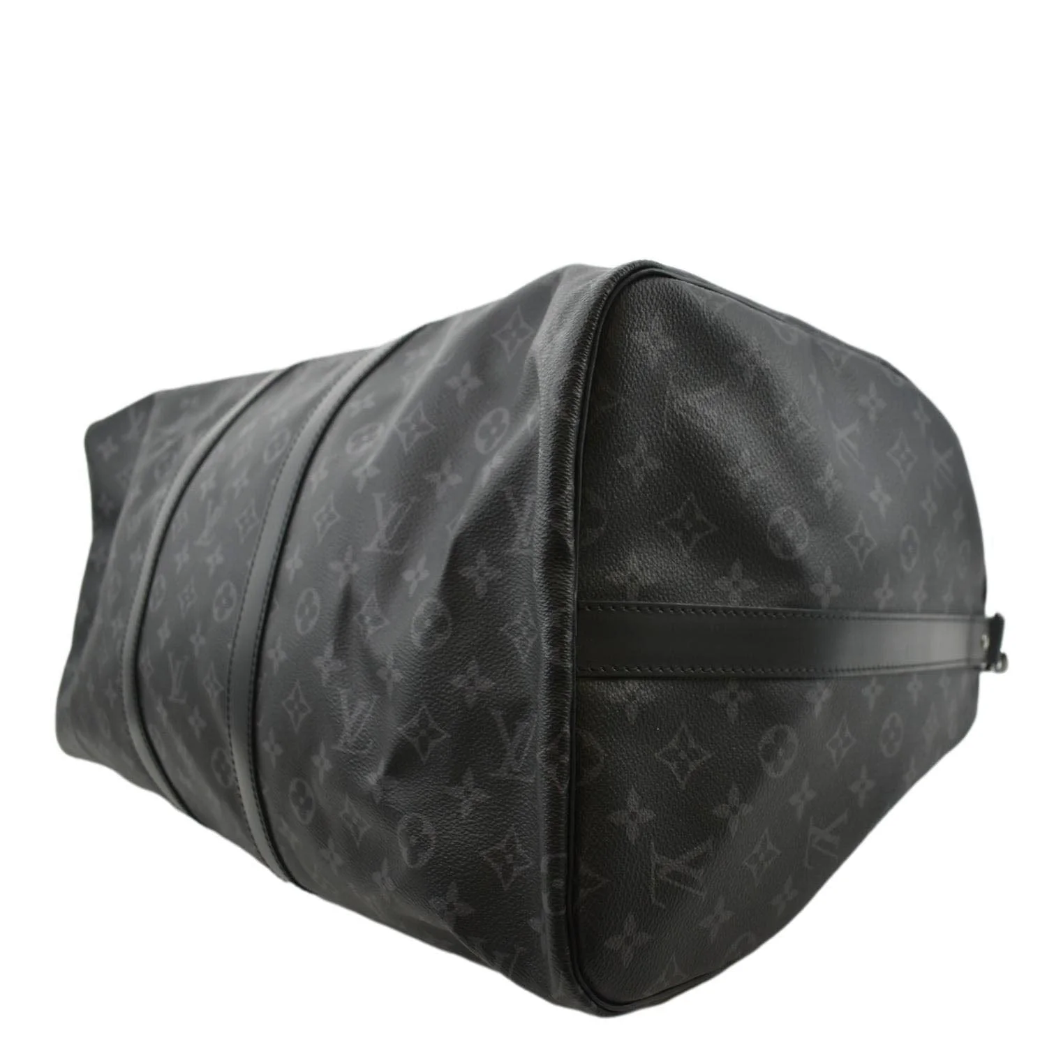 LOUIS VUITTON Keepall 55 Bandouliere Monogram Eclipse Travel Bag Black - Image 5