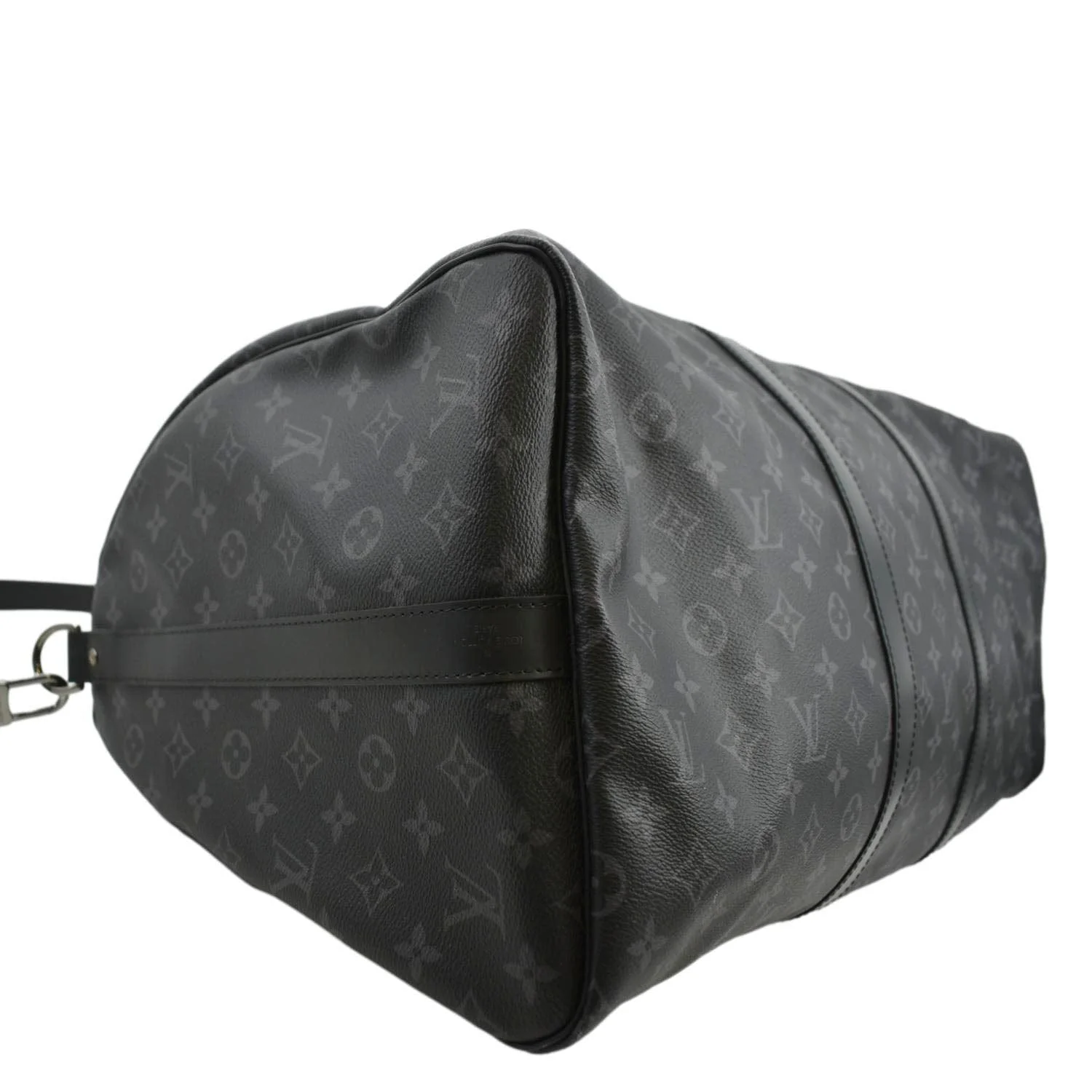 LOUIS VUITTON Keepall 55 Bandouliere Monogram Eclipse Travel Bag Black - Image 8