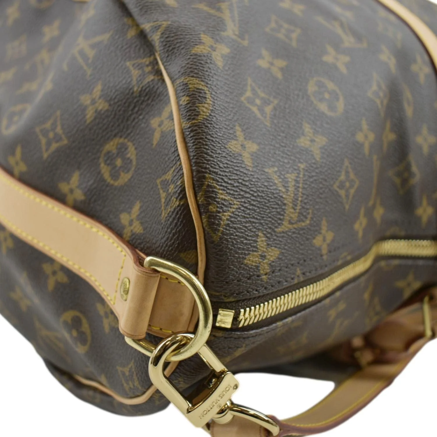 LOUIS VUITTON Keepall Bandouliere 55 Monogram Canvas Travel Bag Brown - Image 6