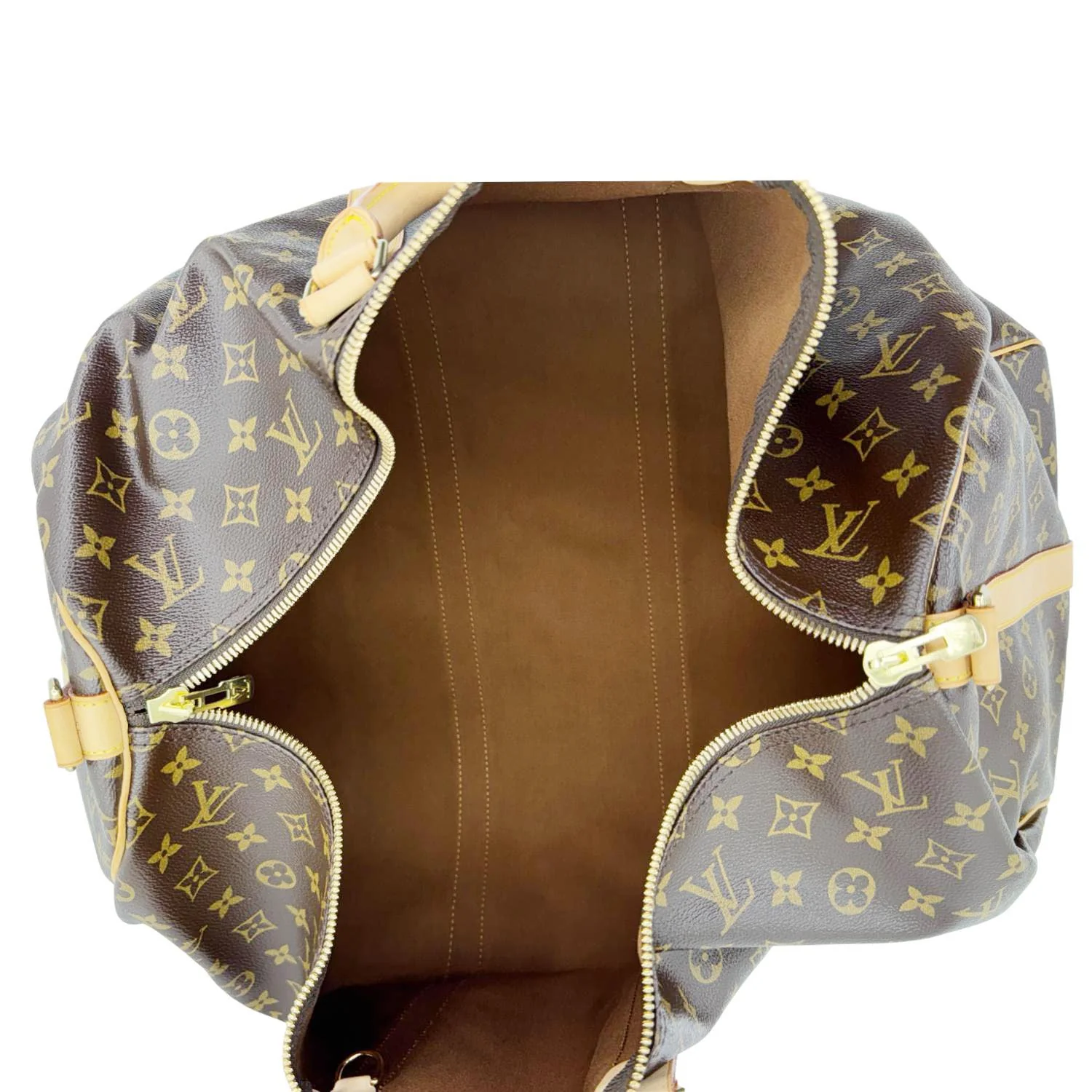 LOUIS VUITTON Keepall 55 Bandouliere Monogram Canvas Travel Bag Brown - Image 13