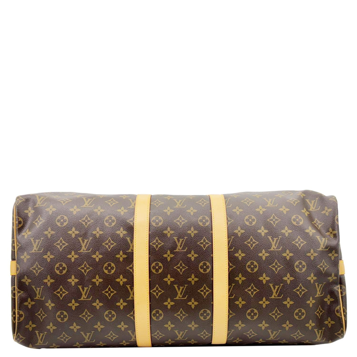 LOUIS VUITTON Keepall 55 Bandouliere Monogram Canvas Travel Bag Brown - Image 4