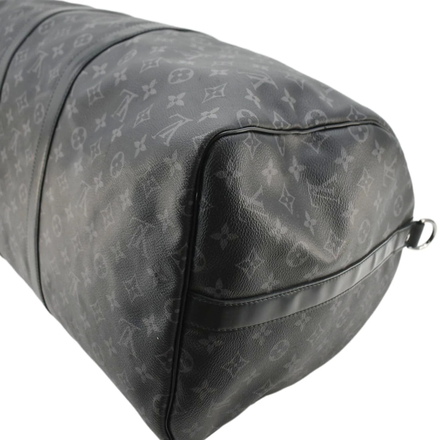LOUIS VUITTON Keepall 55 Bandouliere Monogram Eclipse Travel Bag Black - Image 7