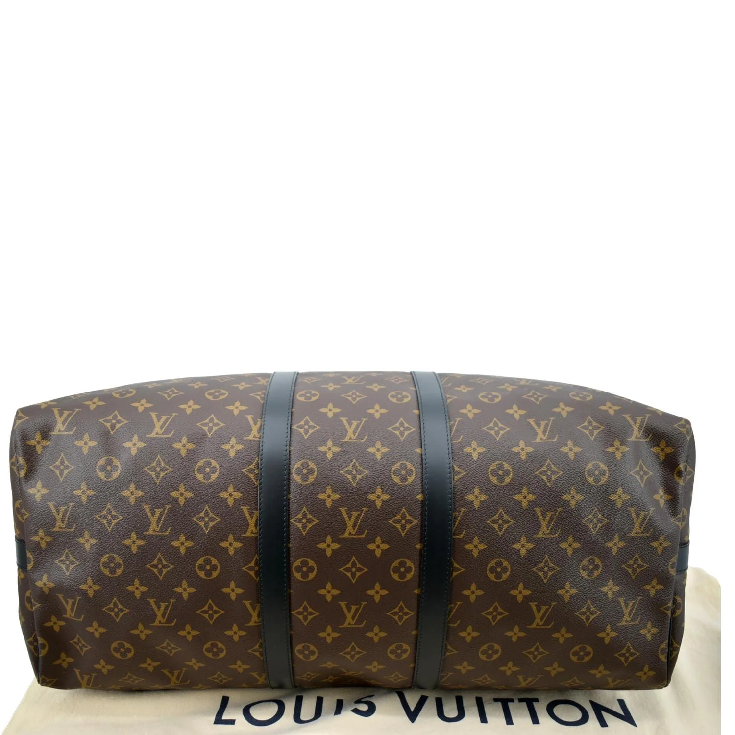 LOUIS VUITTON Keepall Bandouliere 55 Monogram Canvas Travel Bag Brown - Image 9