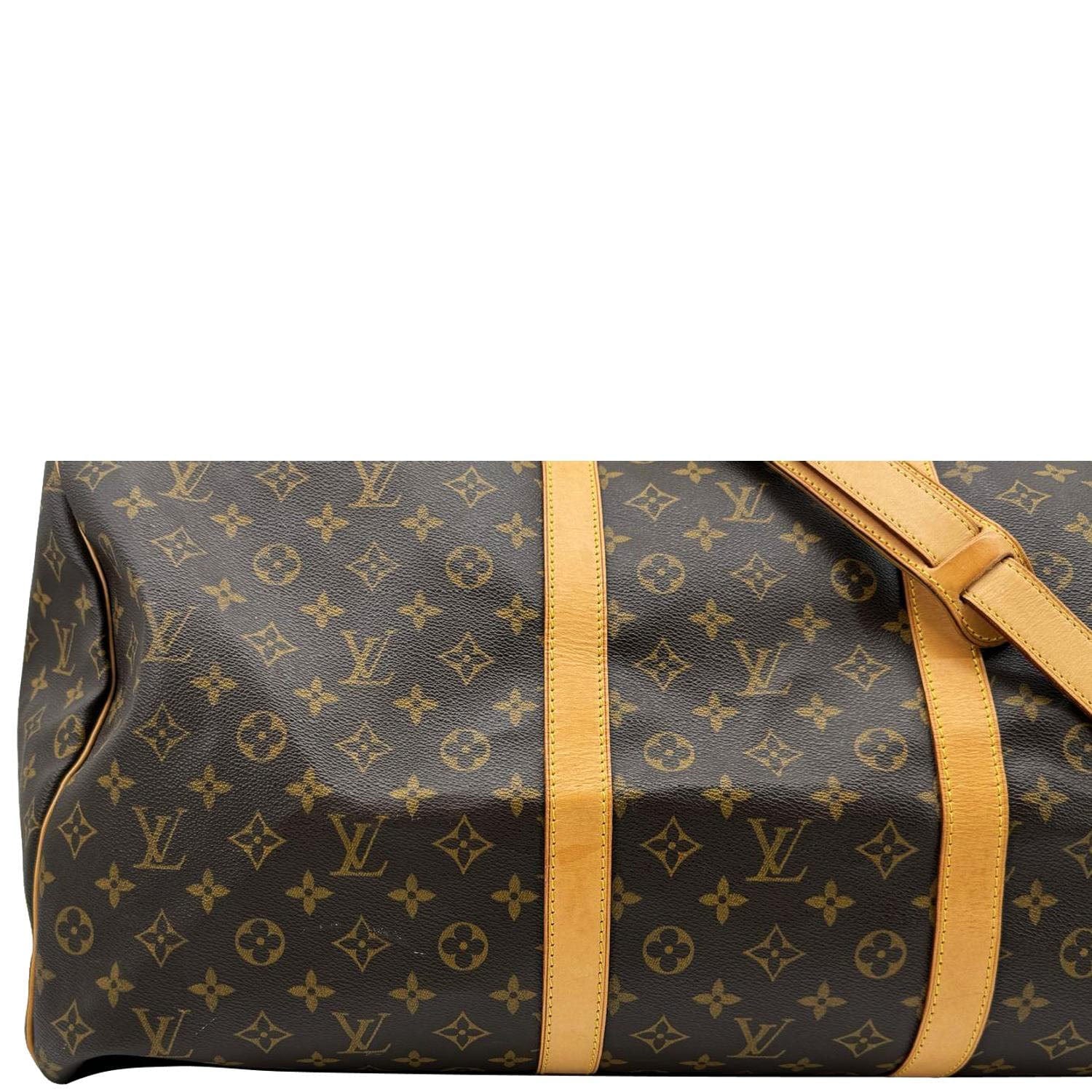 LOUIS VUITTON Keepall 60 Bandouliere Monogram Canvas Travel Bag Brown - Image 10