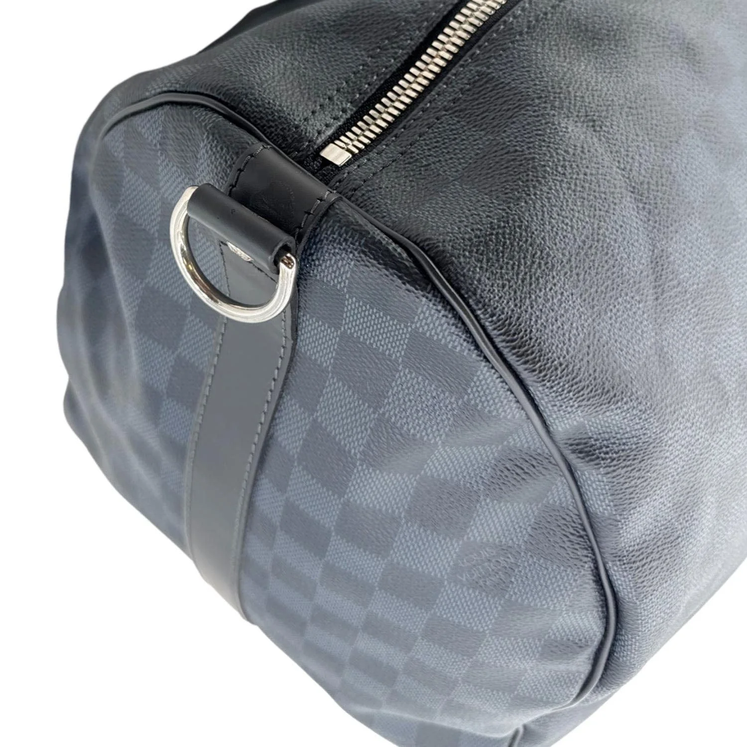 LOUIS VUITTON Keepall 55 Bandouliere Damier Cobalt Travel Bag Navy Blue - Image 8