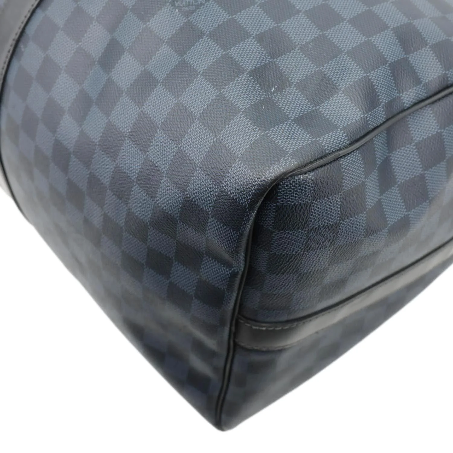 LOUIS VUITTON Keepall 55 Bandouliere Damier Cobalt Travel Bag Navy Blue - Image 8